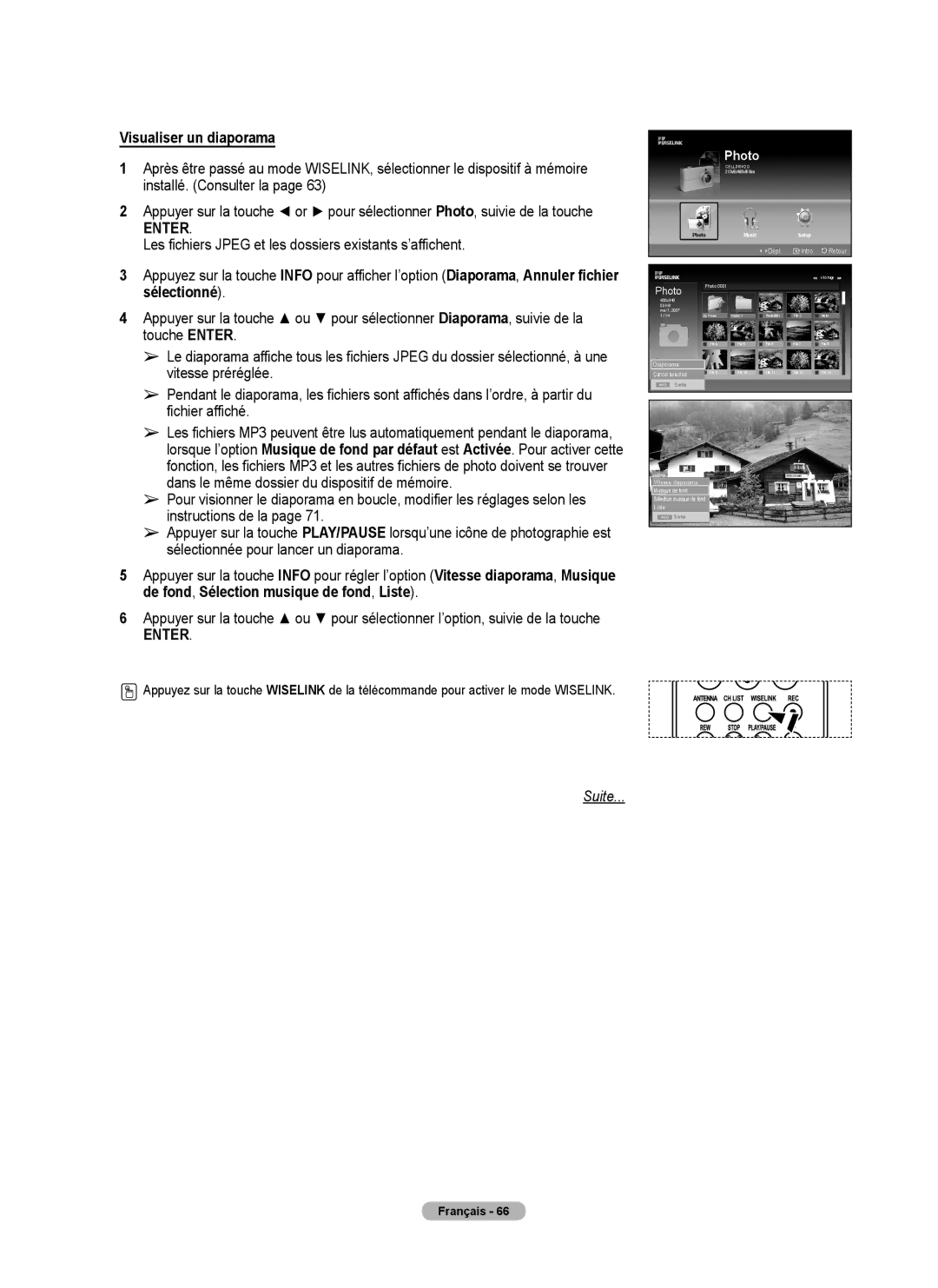 Samsung FP-T6374 manual Visualiser un diaporama 