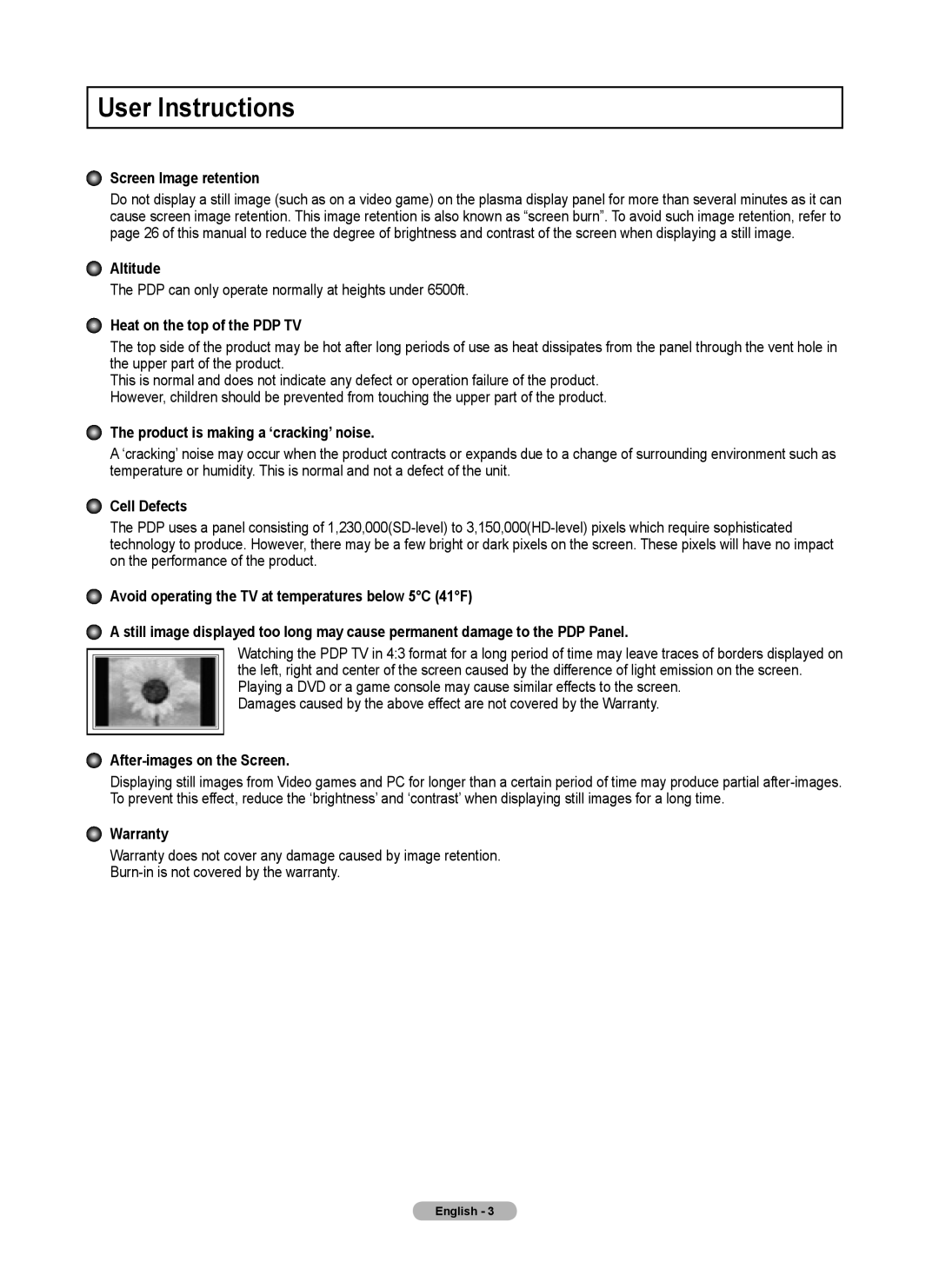 Samsung FP-T6374 manual User Instructions 