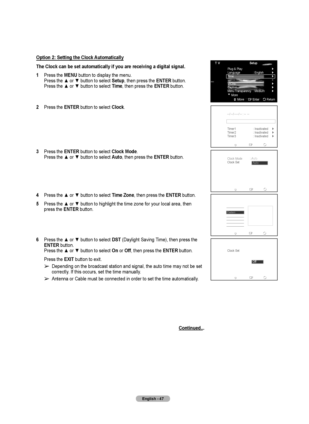 Samsung FP-T6374 manual Time Zone 