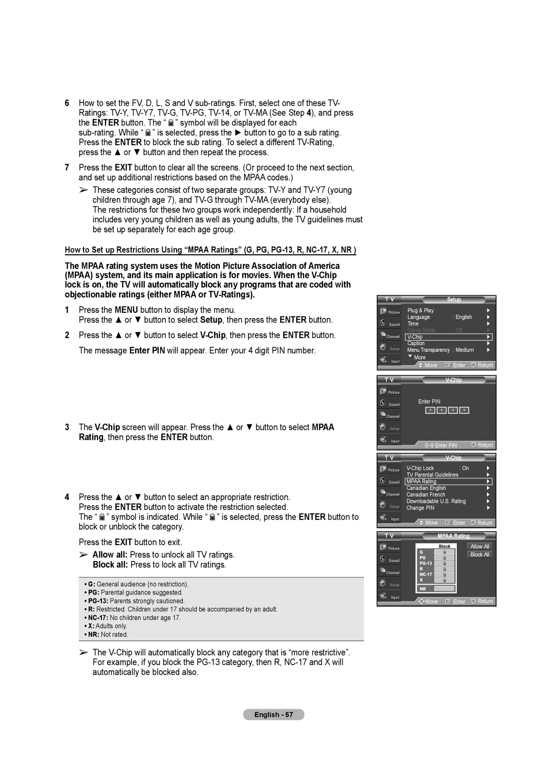 Samsung FP-T6374 manual Allow All 