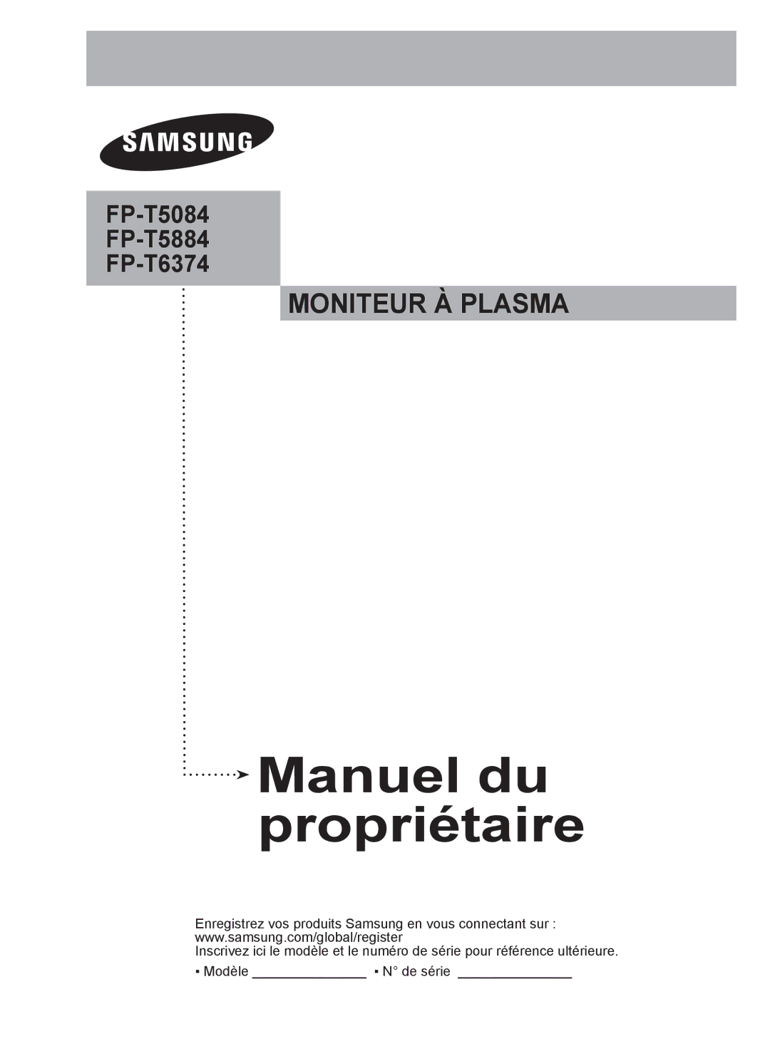 Samsung FP-T6374 manual Manuel du propriétaire 