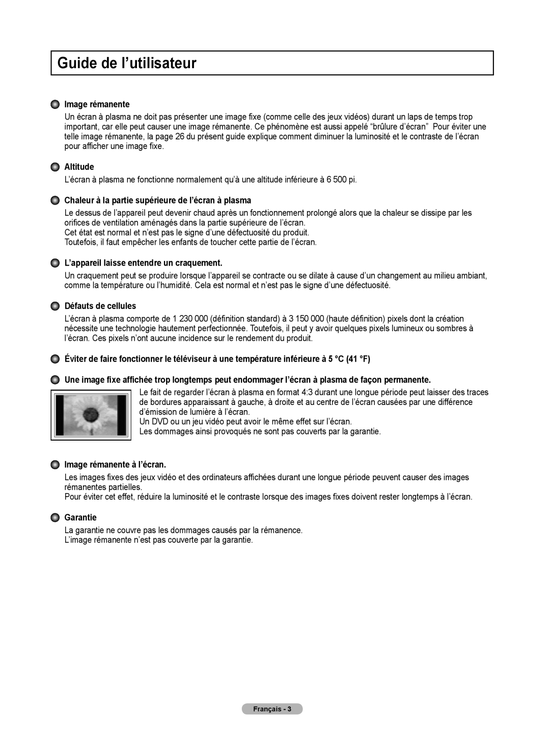 Samsung FP-T6374 manual Guide de l’utilisateur 