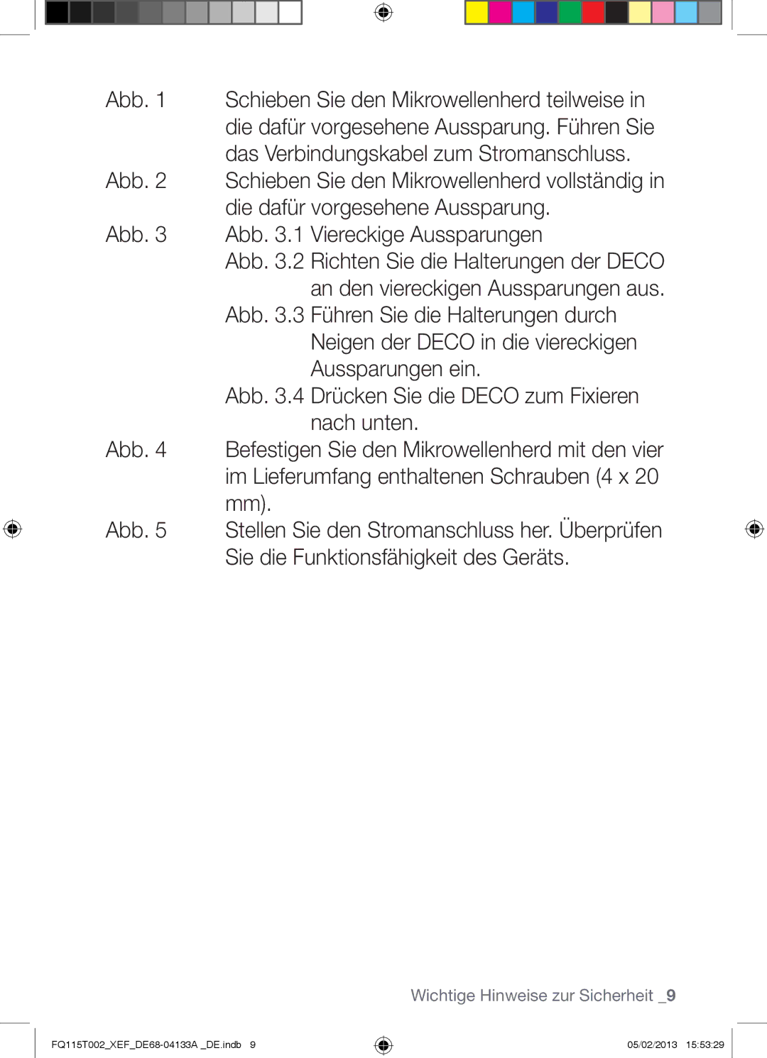 Samsung FQ115T002/XEG, FQ115T002/BWT, FQ115T002/XEF manual Wichtige Hinweise zur Sicherheit 