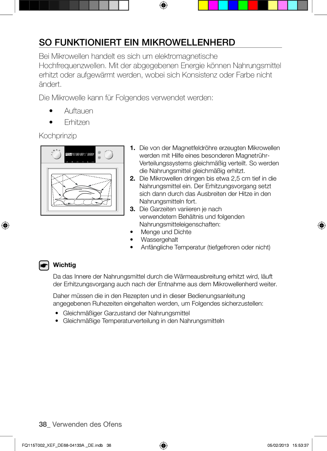 Samsung FQ115T002/XEF, FQ115T002/XEG, FQ115T002/BWT manual SO Funktioniert EIN Mikrowellenherd, Kochprinzip 