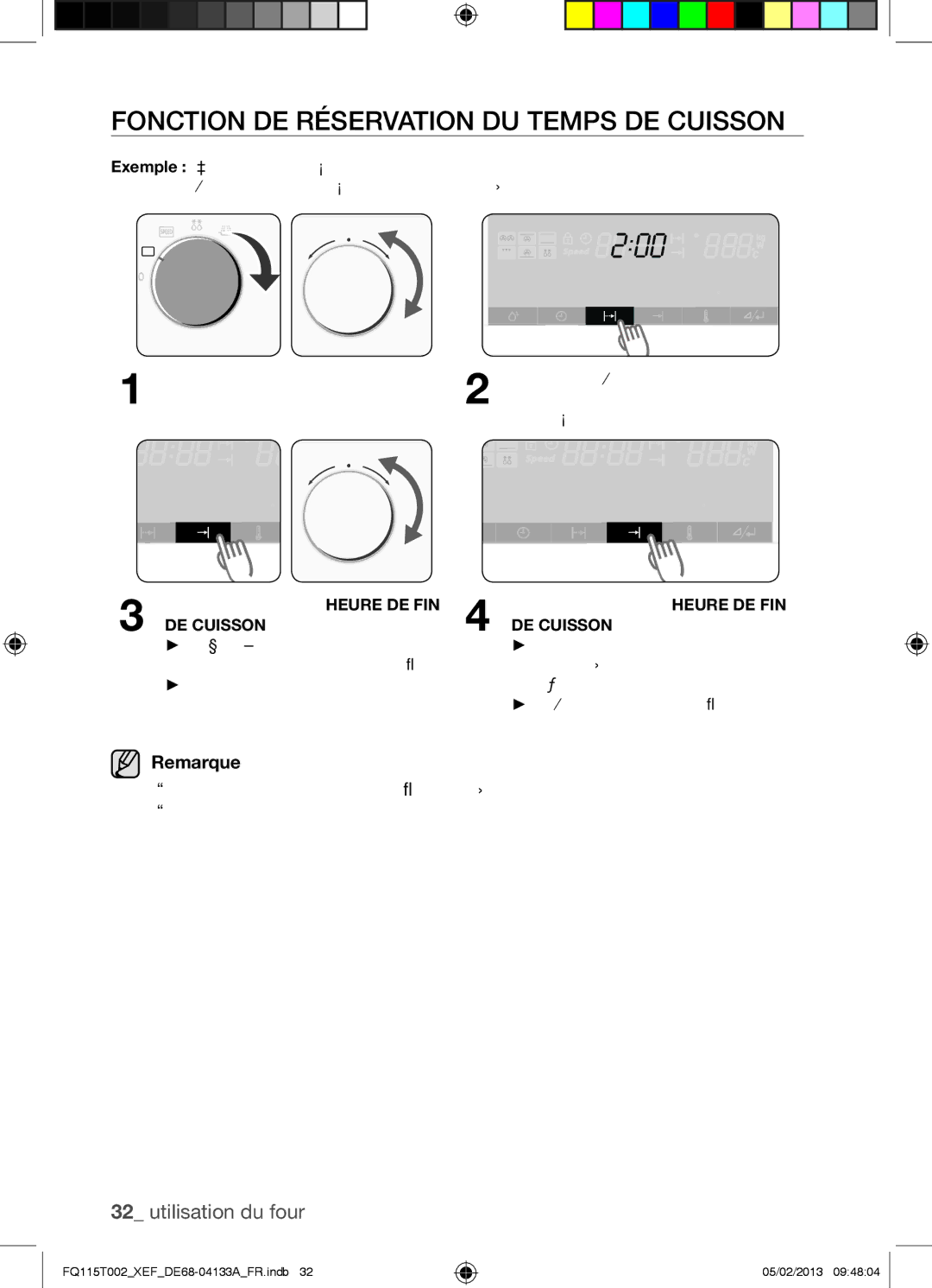 Samsung FQ115T002/XEF, FQ115T002/XEG, FQ115T002/BWT manual Fonction DE Réservation DU Temps DE Cuisson 