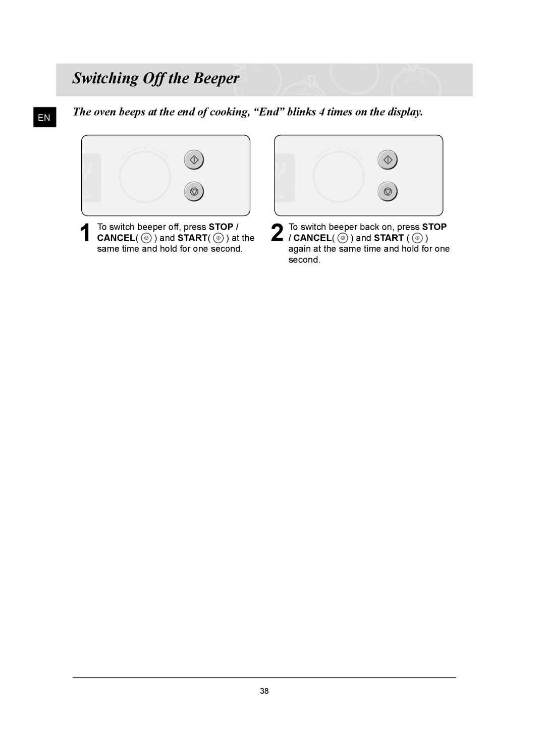 Samsung FQ159UST, FQ159ST owner manual Switching Off the Beeper 