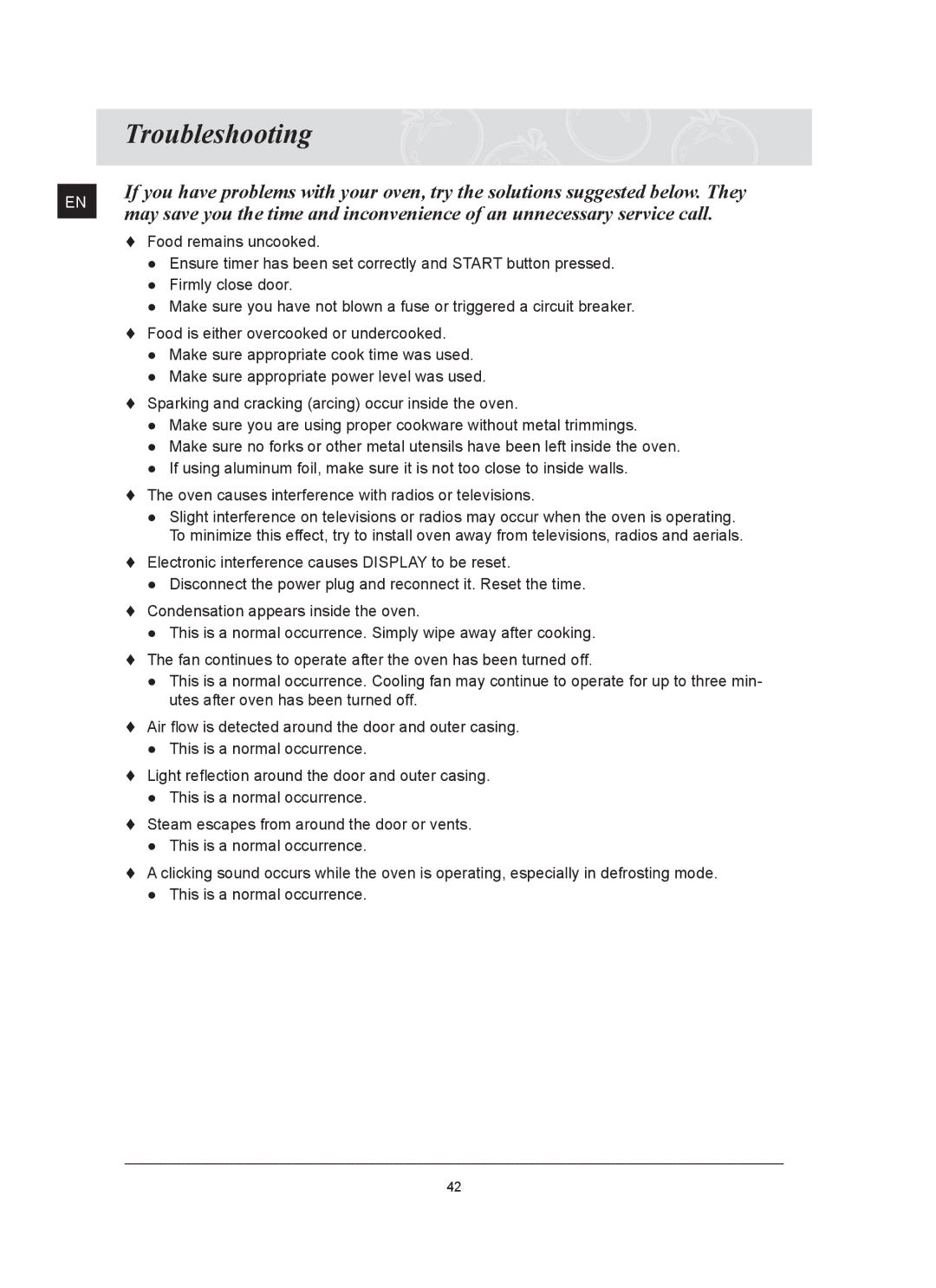 Samsung FQ159UST, FQ159ST owner manual Troubleshooting 