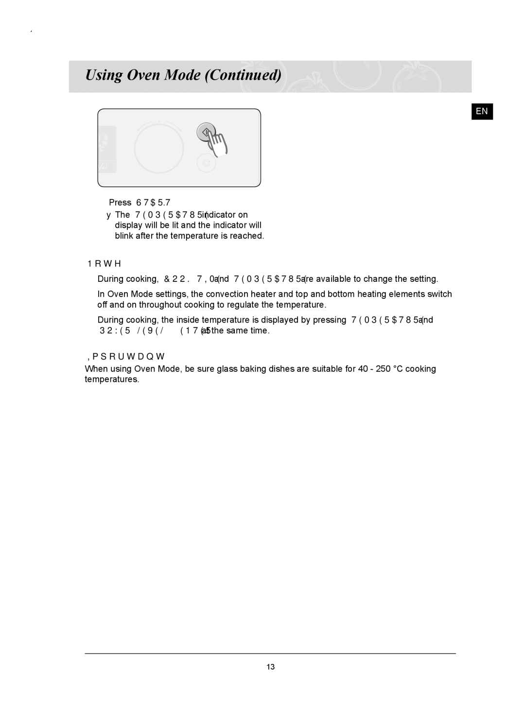 Samsung FQ159UST/ELE manual Using Oven Mode 