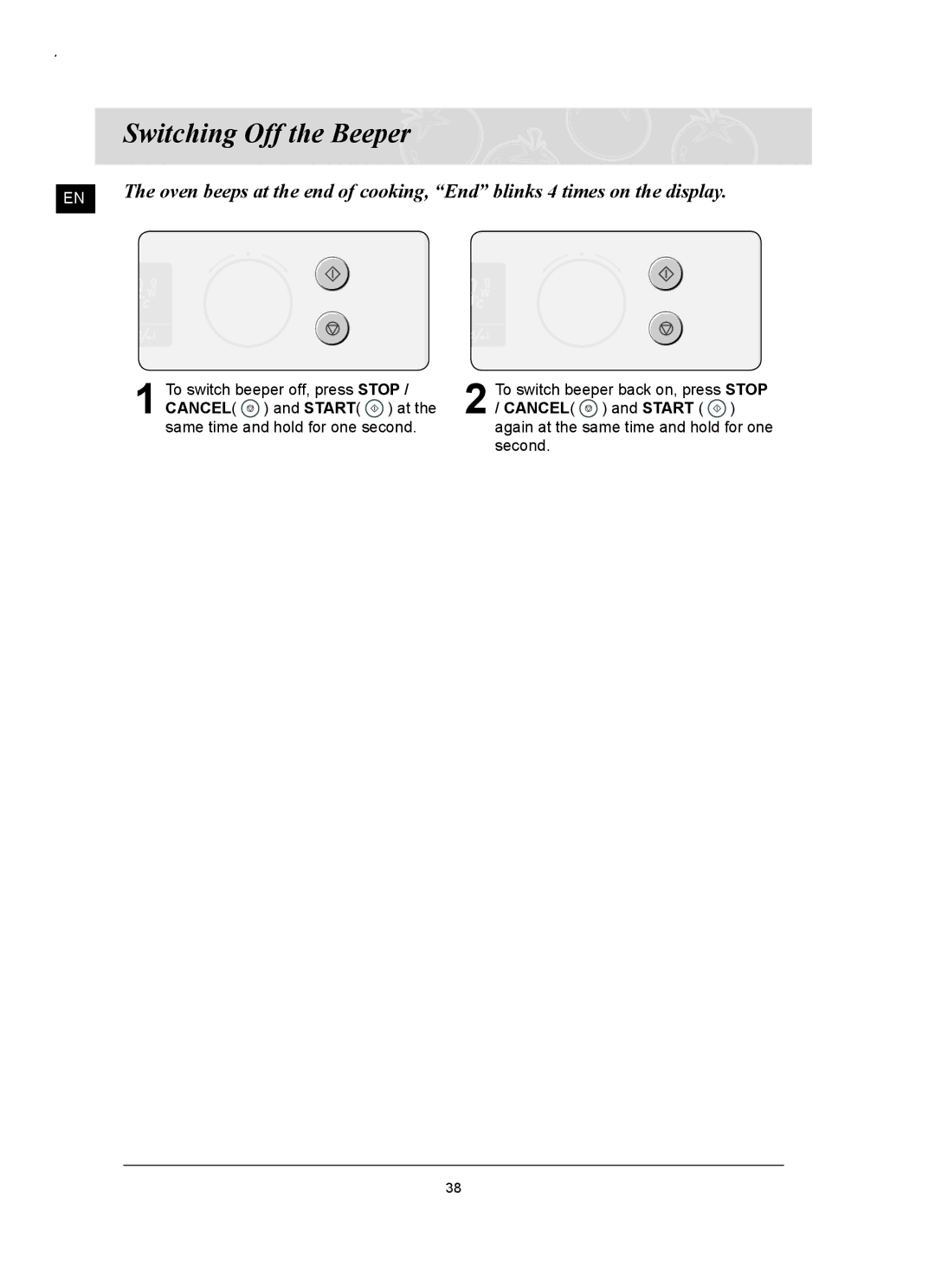 Samsung FQ159UST/ELE manual Switching Off the Beeper 