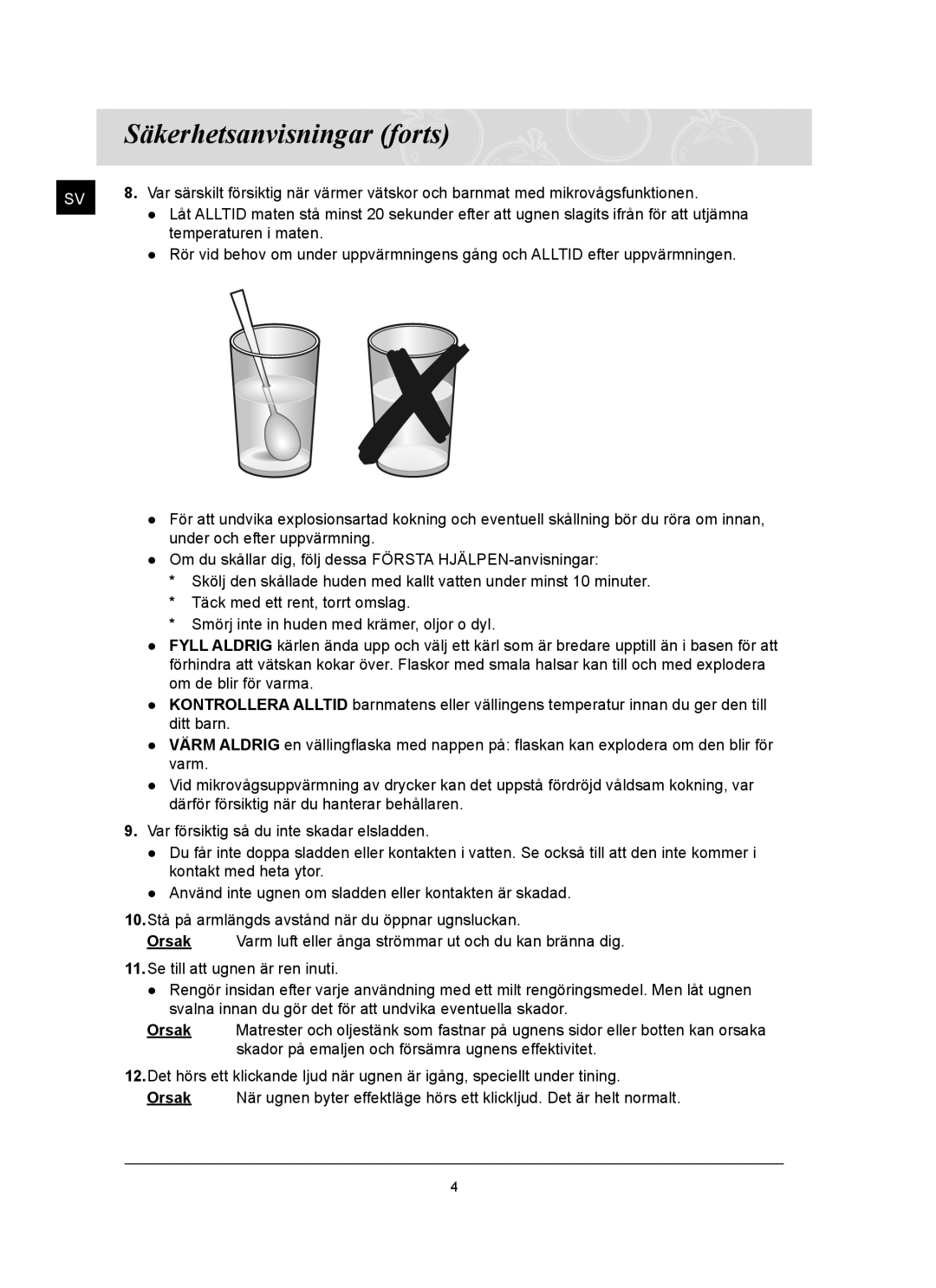 Samsung FQ159UST/XEE manual Temperaturen i maten 