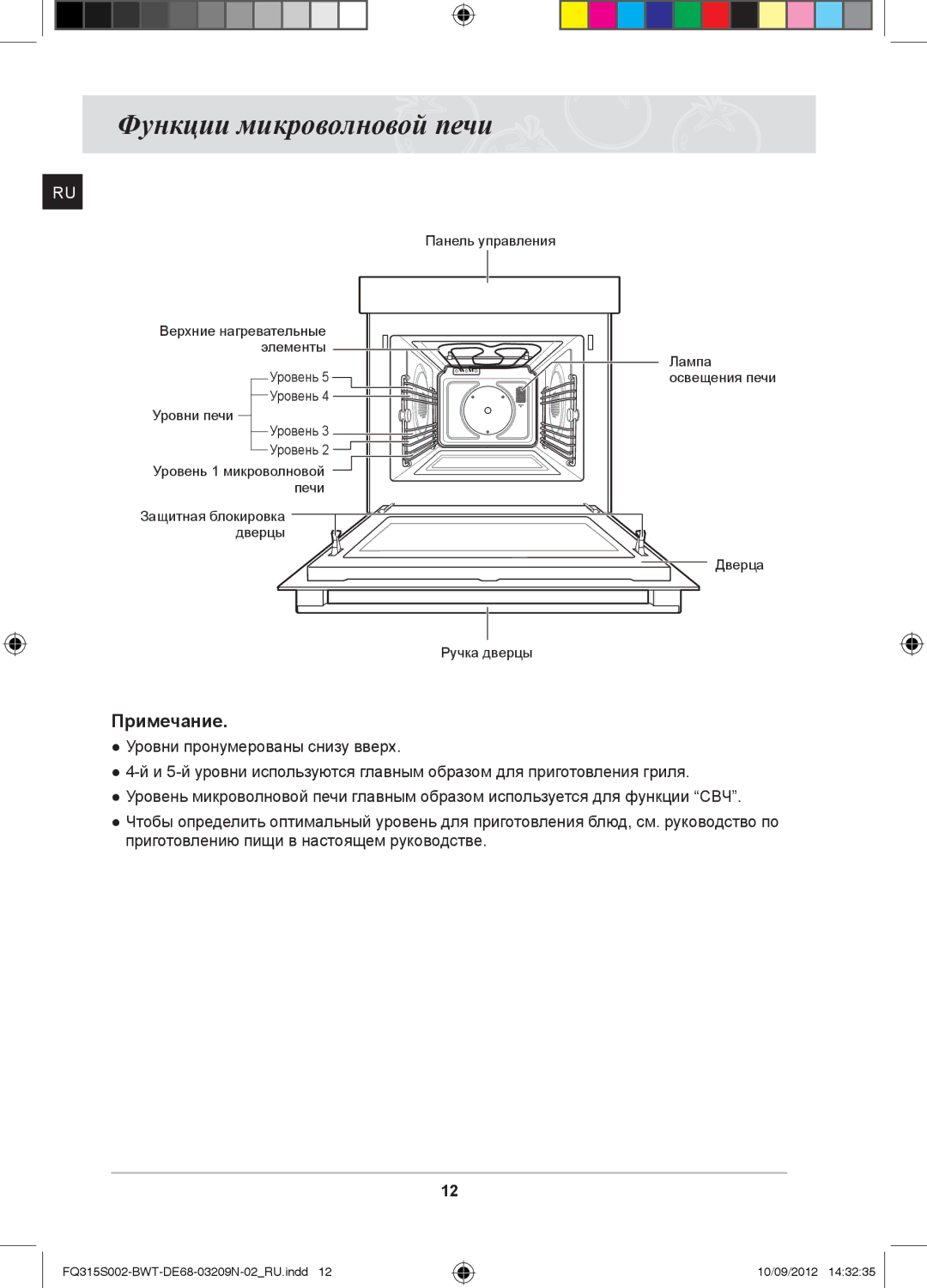 Samsung FQ315S002/BWT, FQ115S003/BWT manual Функции микроволновой печи, Примечание 