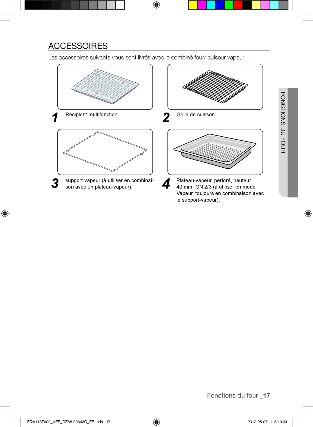 Samsung FQV113T002/XEF manual Accessoires 