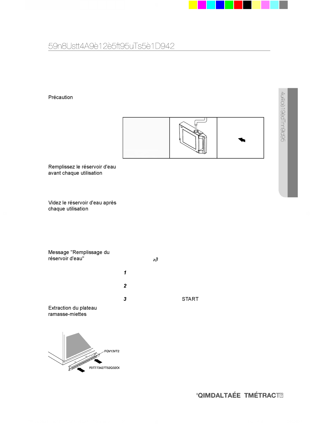 Samsung FQV113T002/XEF manual RemPlissage du réserVoir deau 