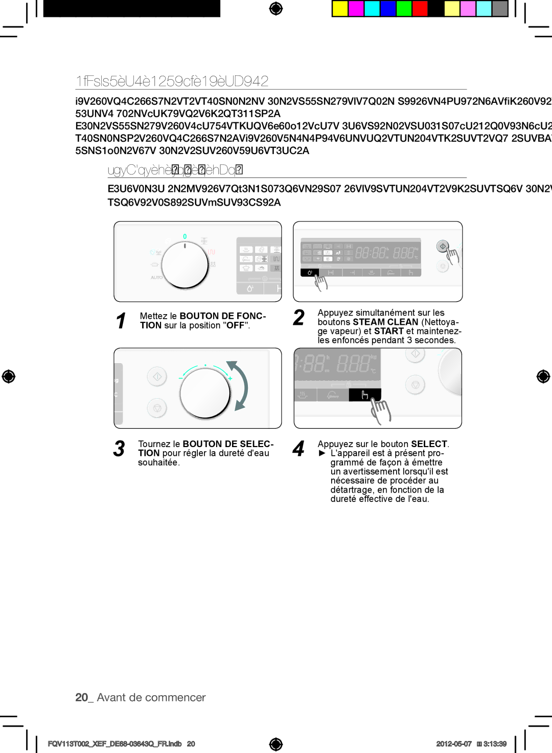 Samsung FQV113T002/XEF manual Définir la dureté de leau, Vérifier la dureté de leau 