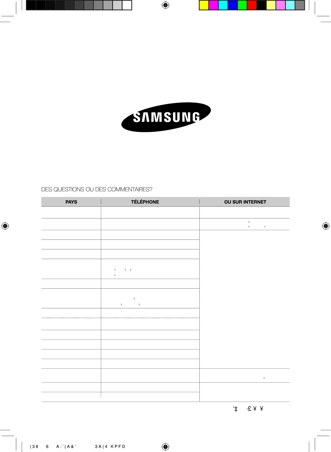 Samsung FQV113T002/XEF manual Code N DE68-03643Q 