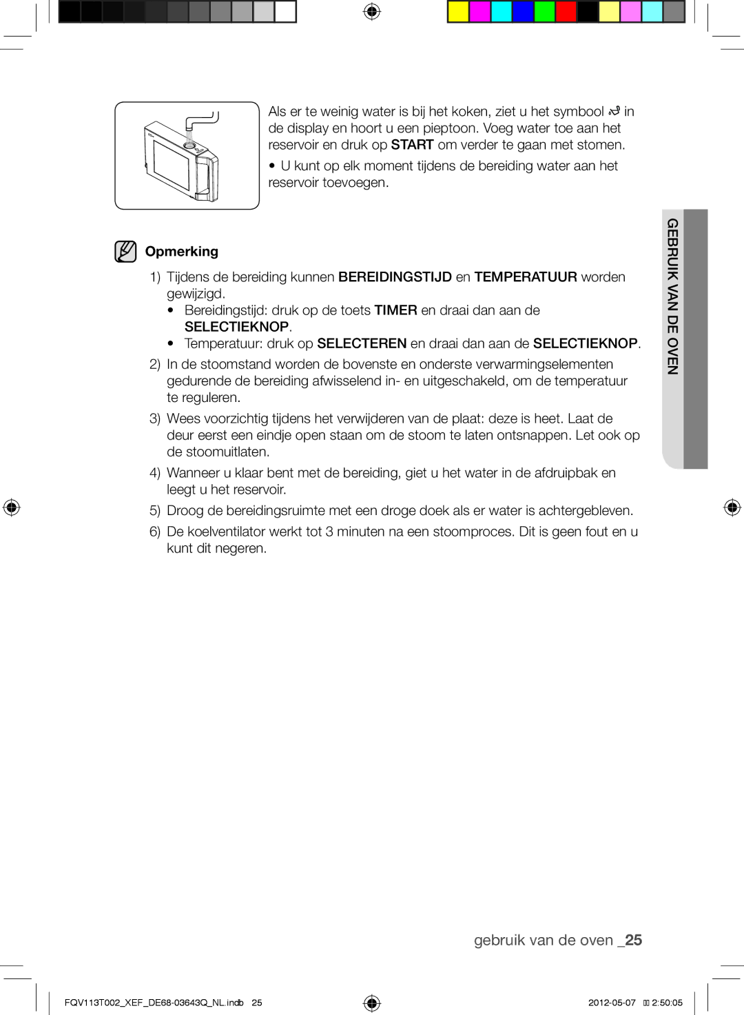 Samsung FQV113T002/XEF manual Opmerking 