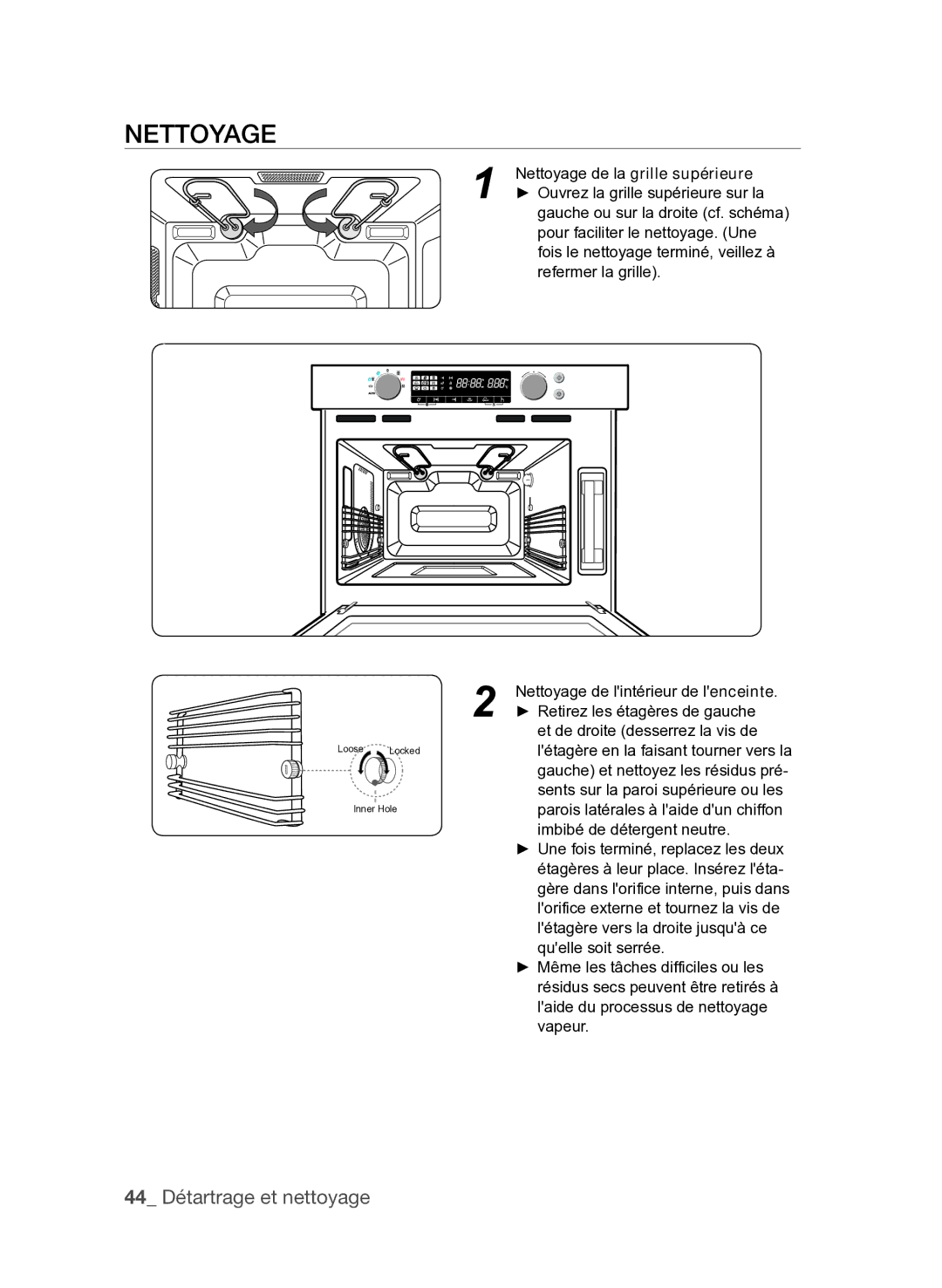 Samsung FQV137ST/XEF manual Nettoyage de la grille supérieure 