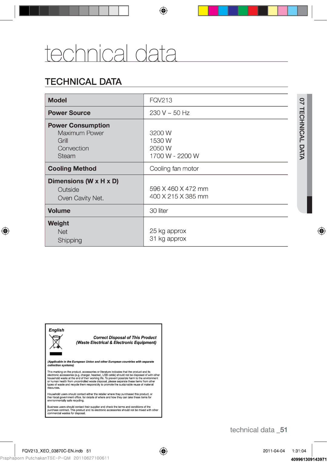 Samsung FQV213G001/XEO manual 