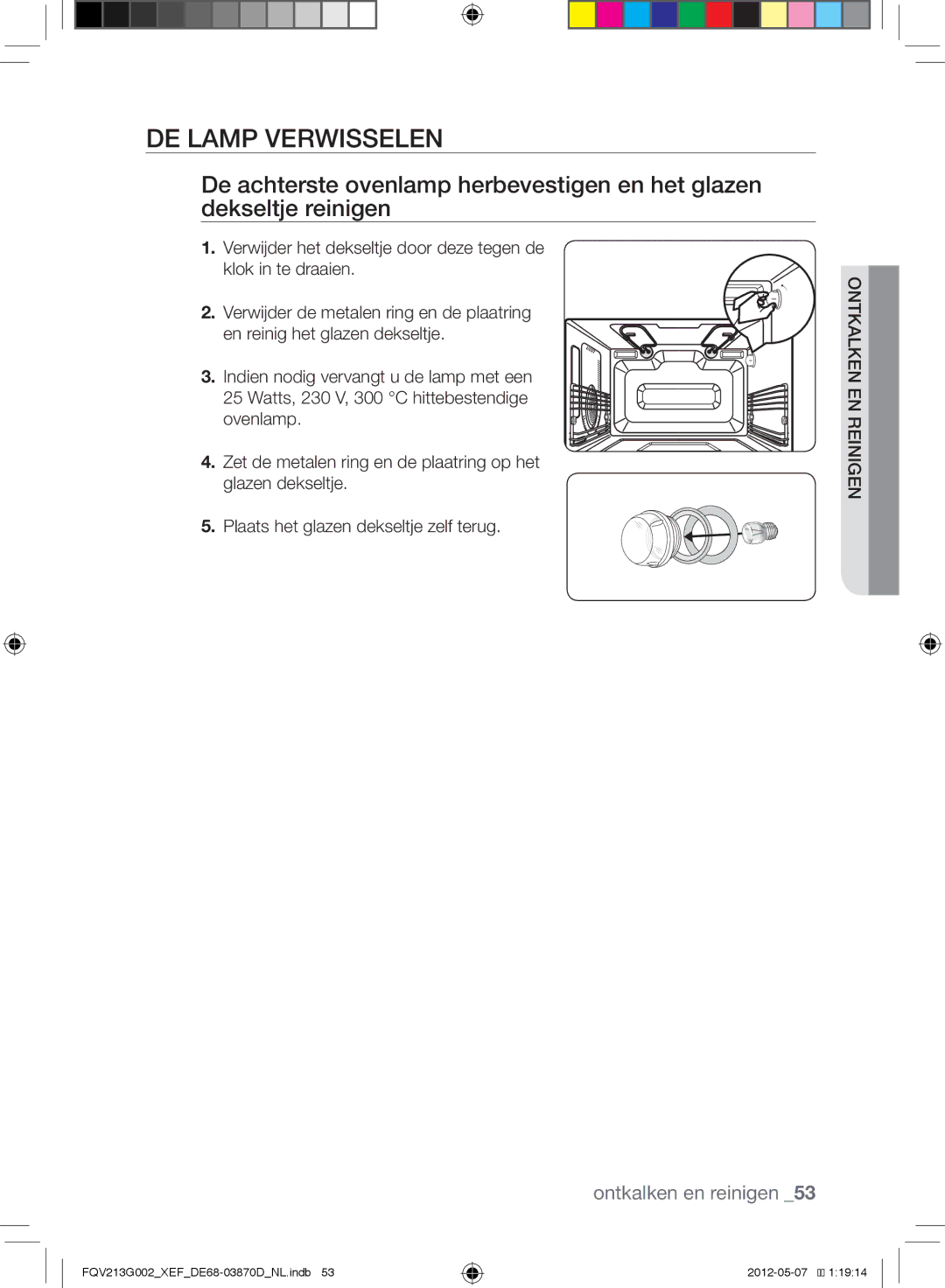 Samsung FQV213G002/XEF manual De lamp verwisselen 