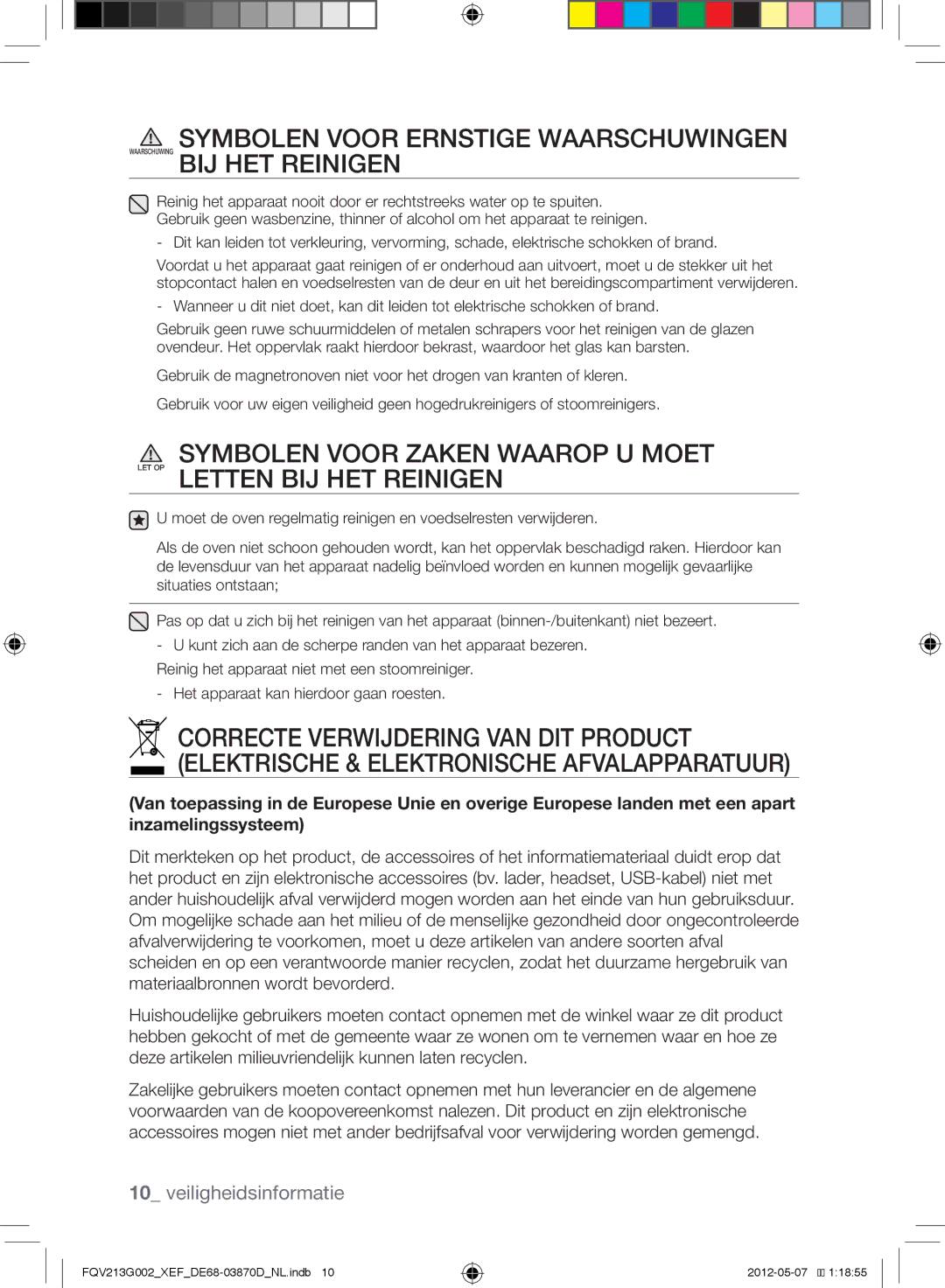 Samsung FQV213G002/XEF manual Veiligheidsinformatie 