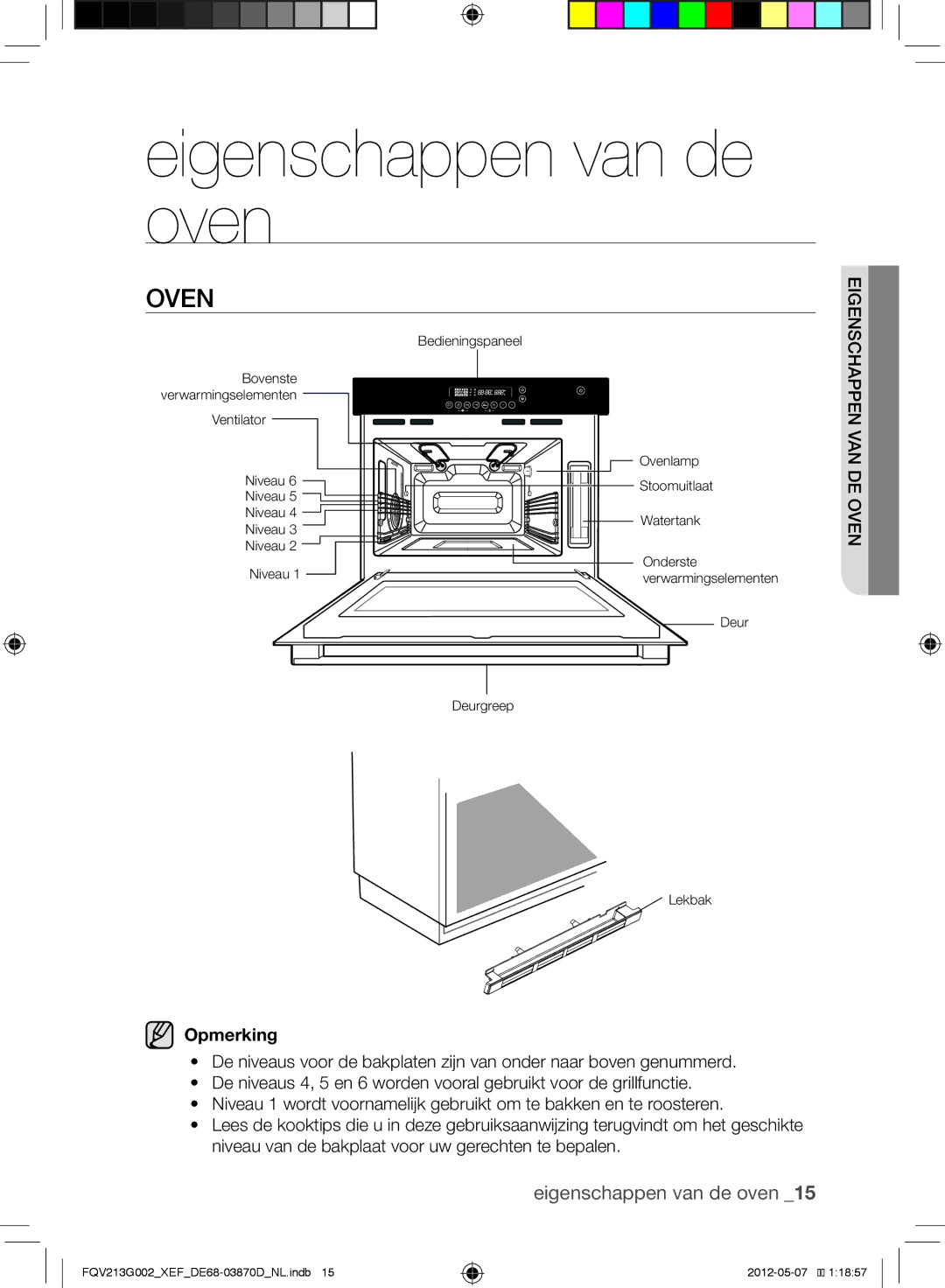 Samsung FQV213G002/XEF manual Eigenschappen van de oven, Oven, Enpphac, Opmerking 