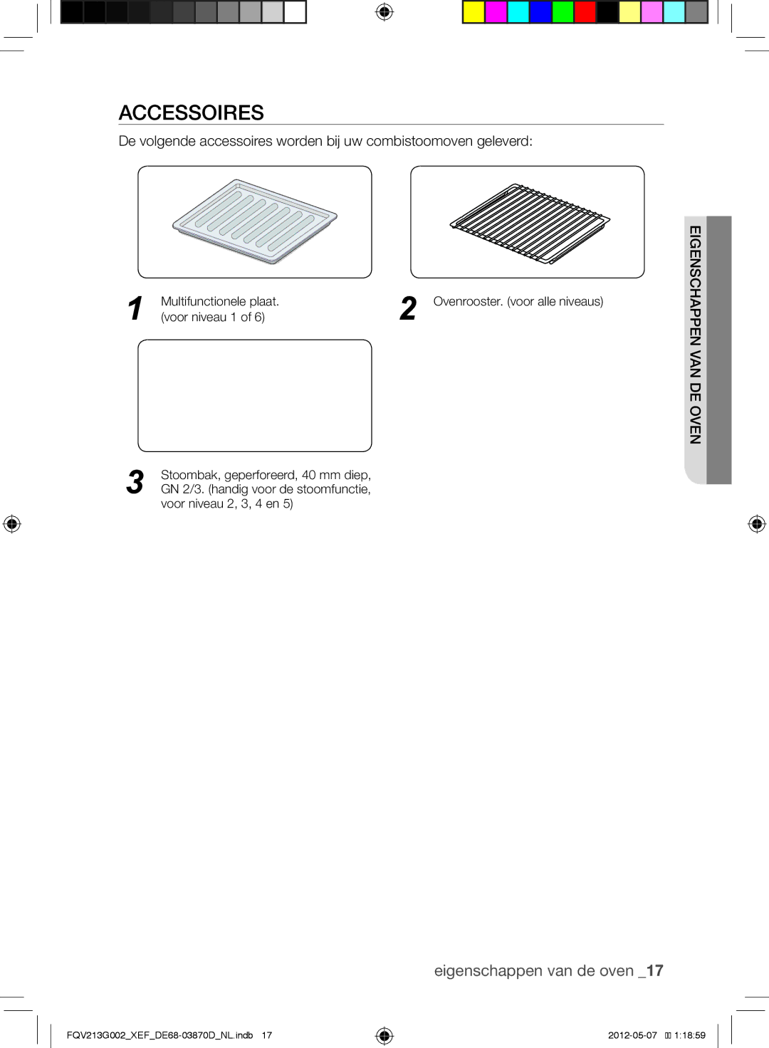 Samsung FQV213G002/XEF manual Enpphac Eigens An de oven, Multifunctionele plaat, Voor niveau 1 