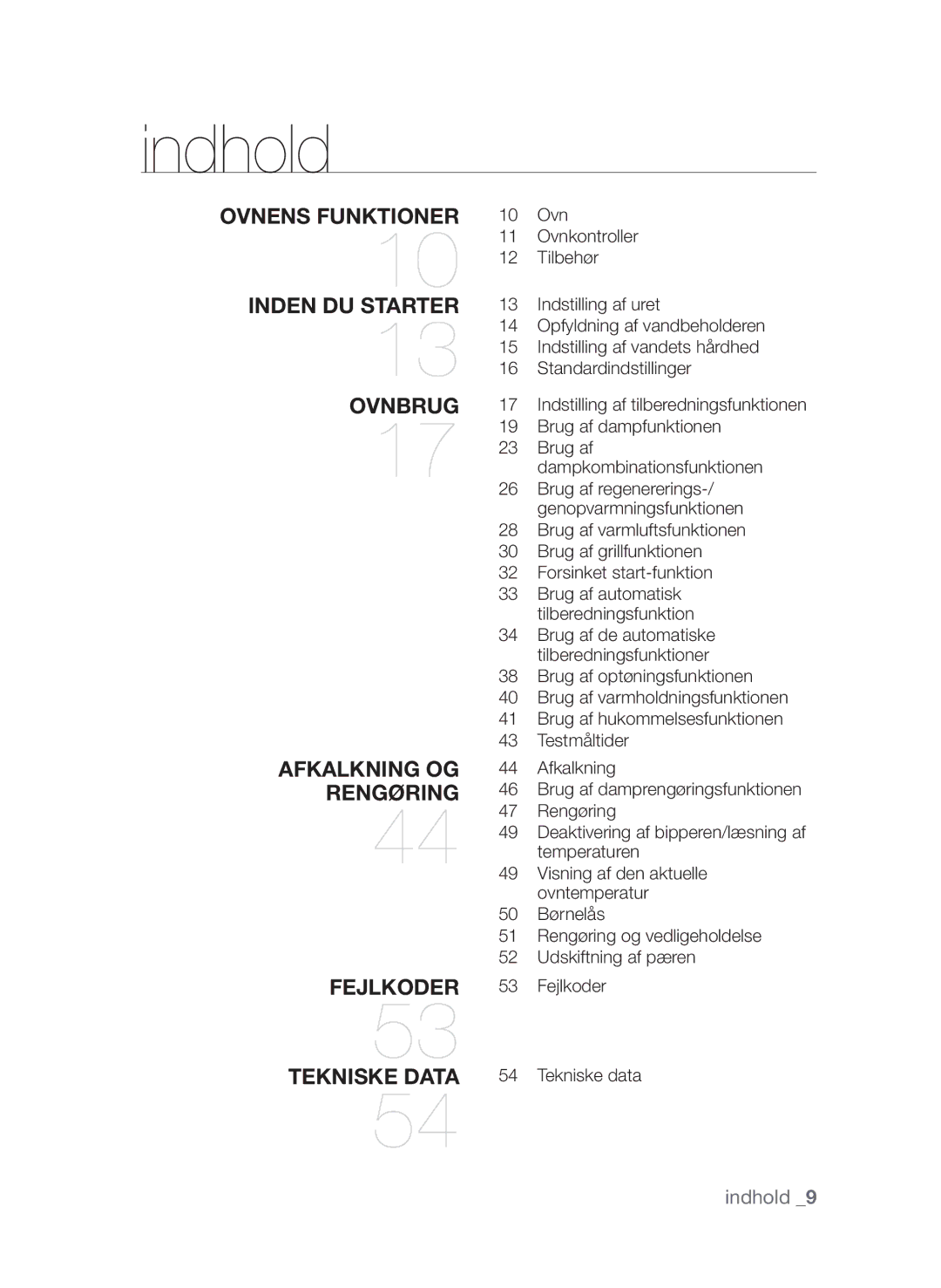 Samsung FQV313T003/XEE manual Indhold 