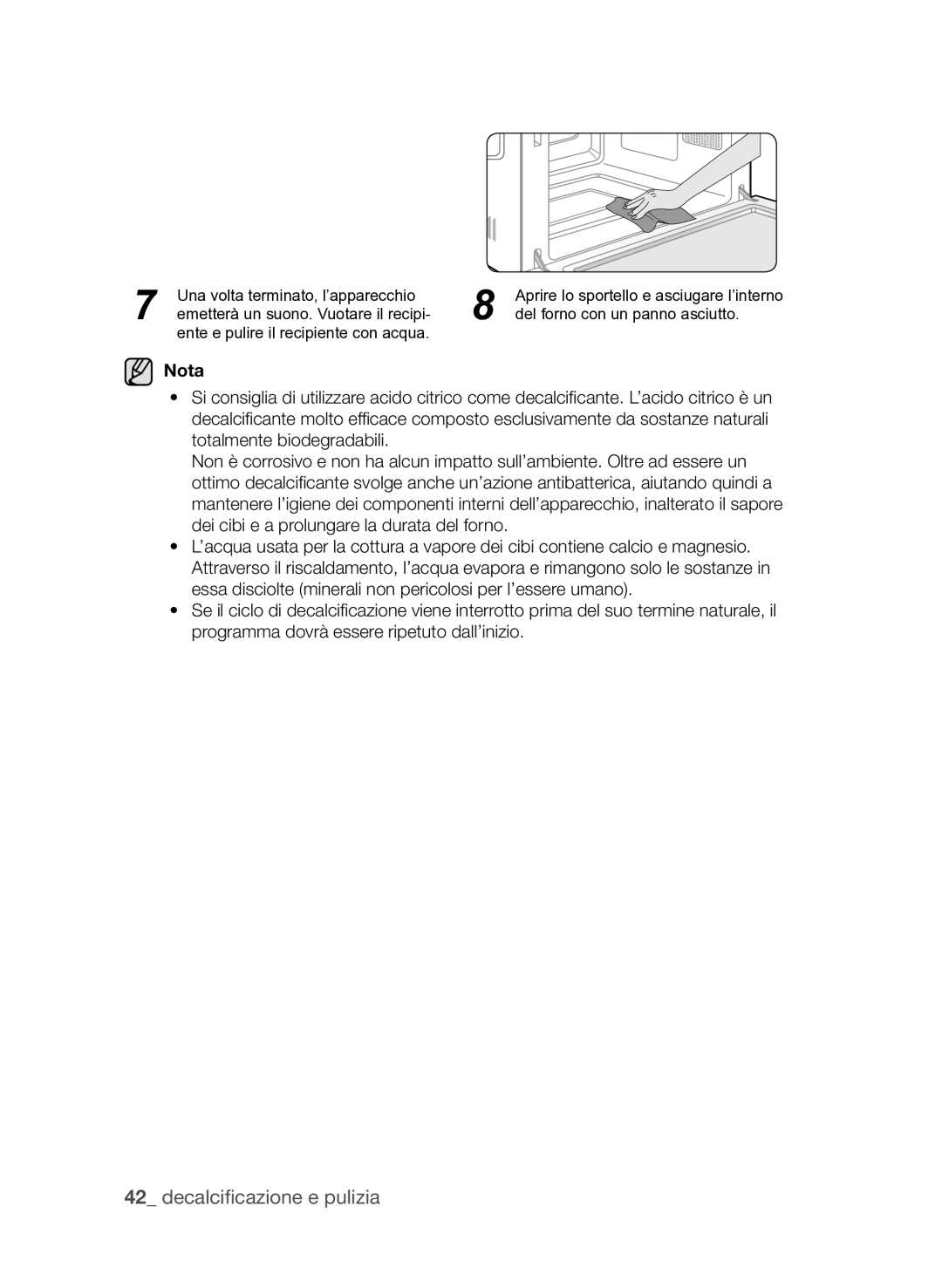 Samsung FQV313T003/XET manual Una volta terminato, l’apparecchio 