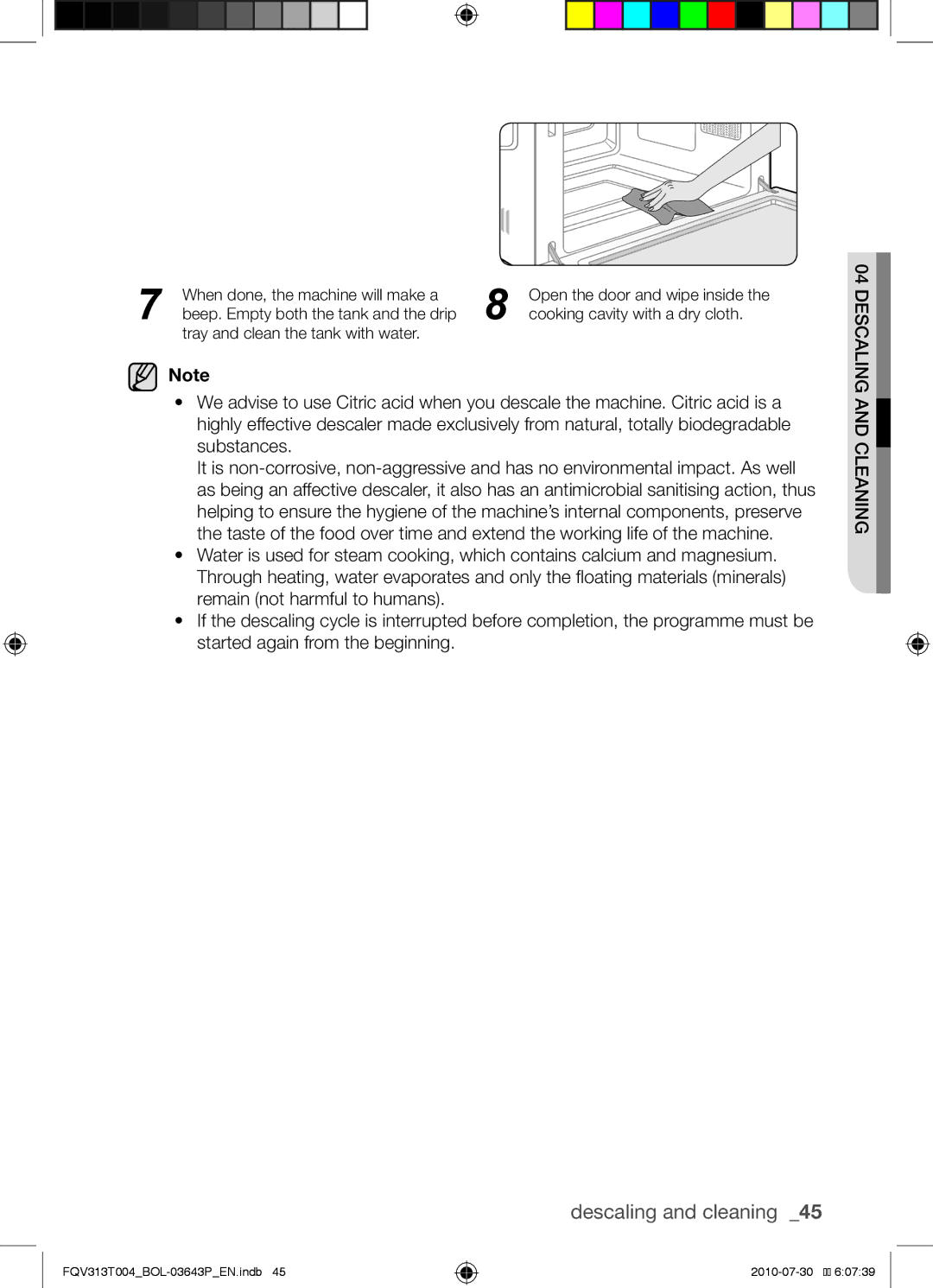 Samsung FQV313T004/BOL manual Aningd anCle ling sca 04 de 