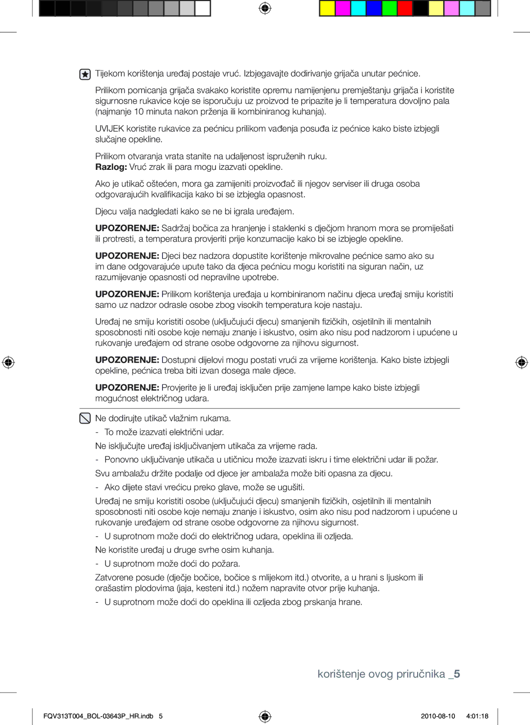 Samsung FQV313T004/BOL manual Korištenje ovog priručnika 