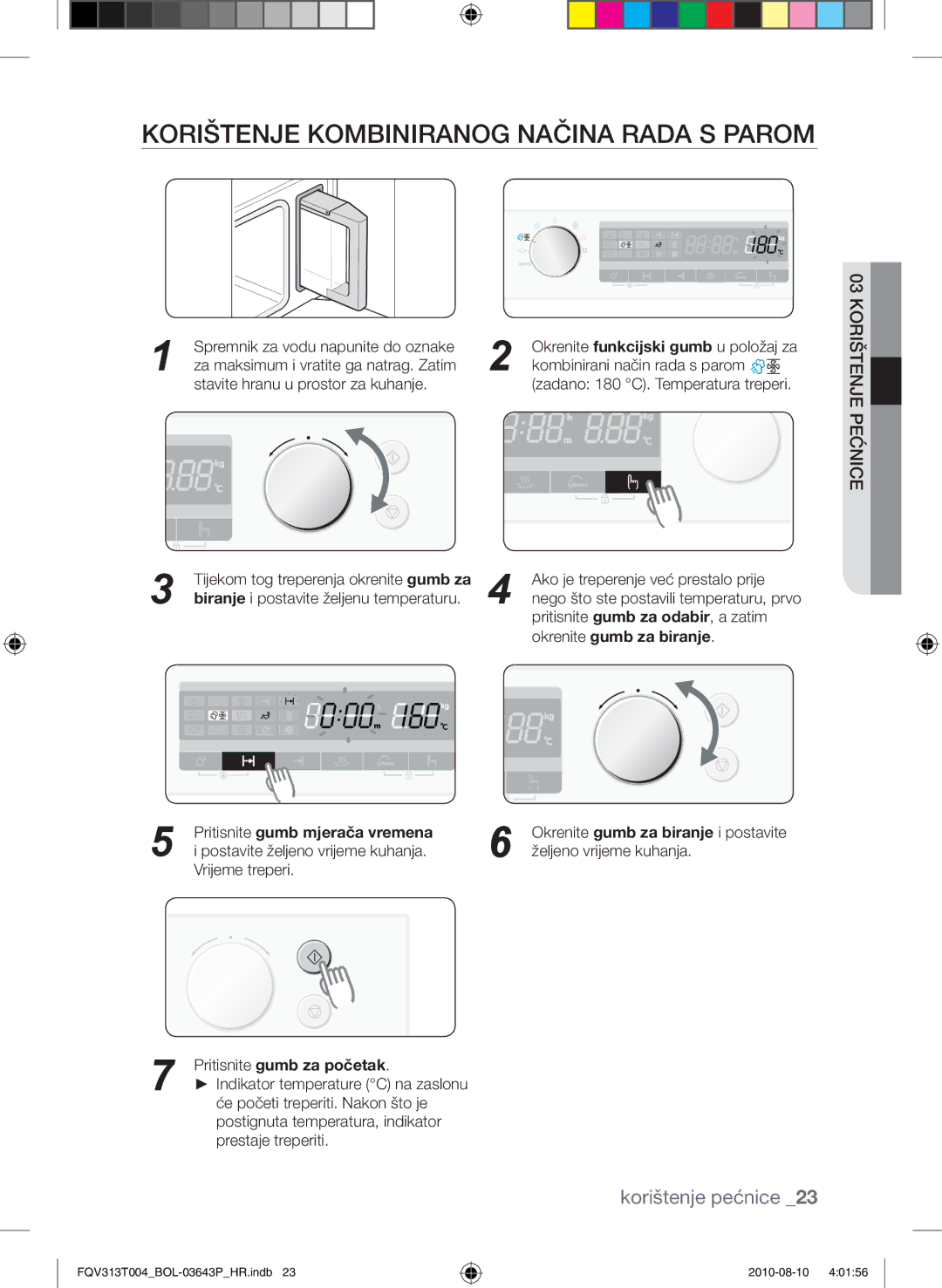 Samsung FQV313T004/BOL manual Korištenje kombiniranog načina rada s parom 