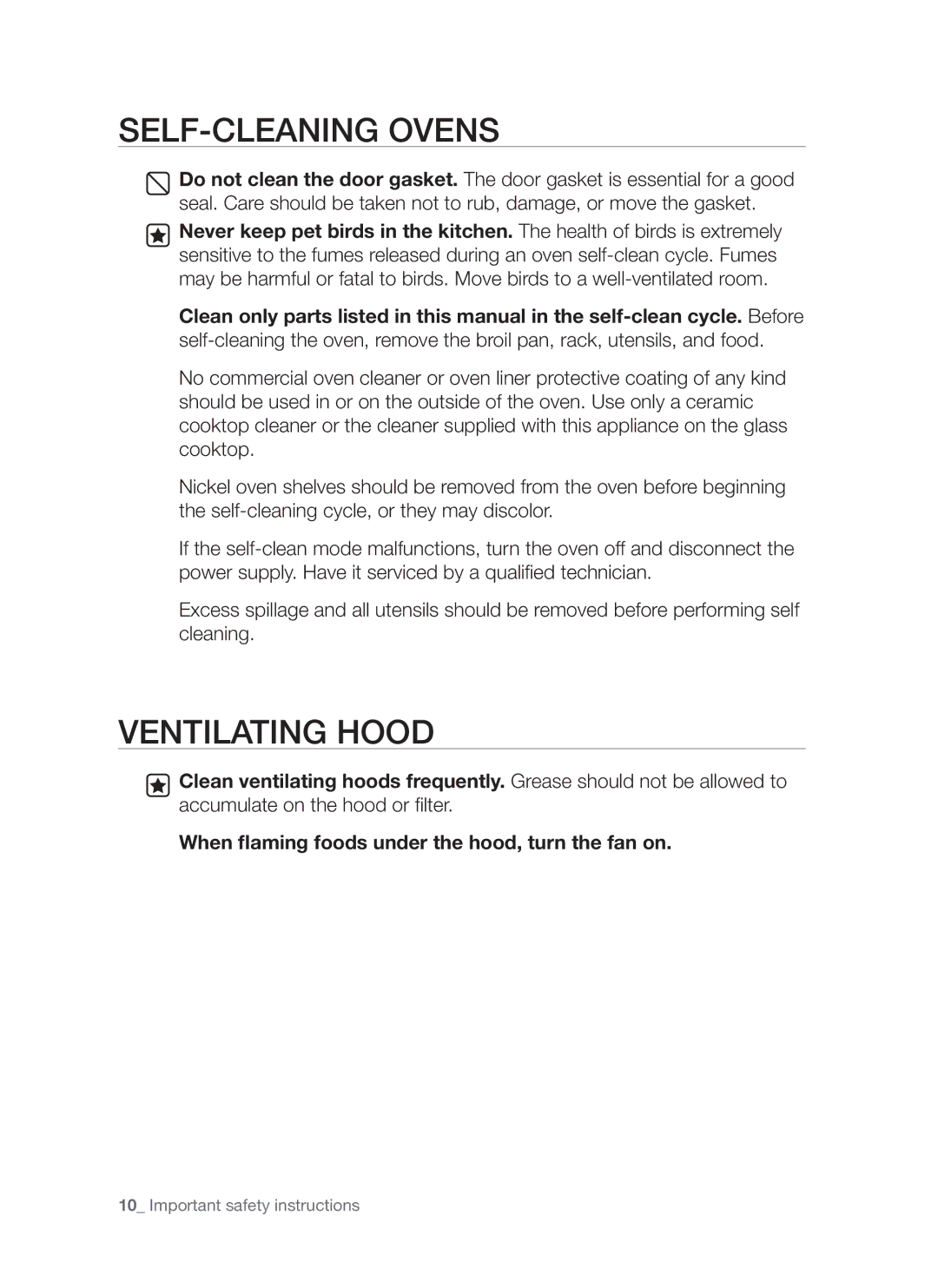 Samsung FTQ307 user manual SELF-CLEANING Ovens 