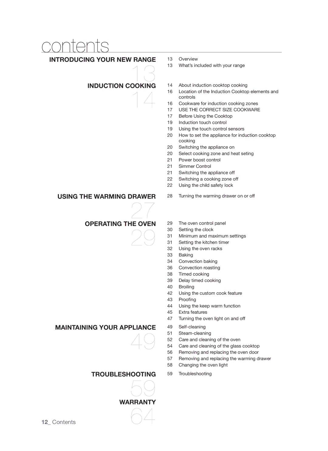 Samsung FTQ307 user manual Contents 