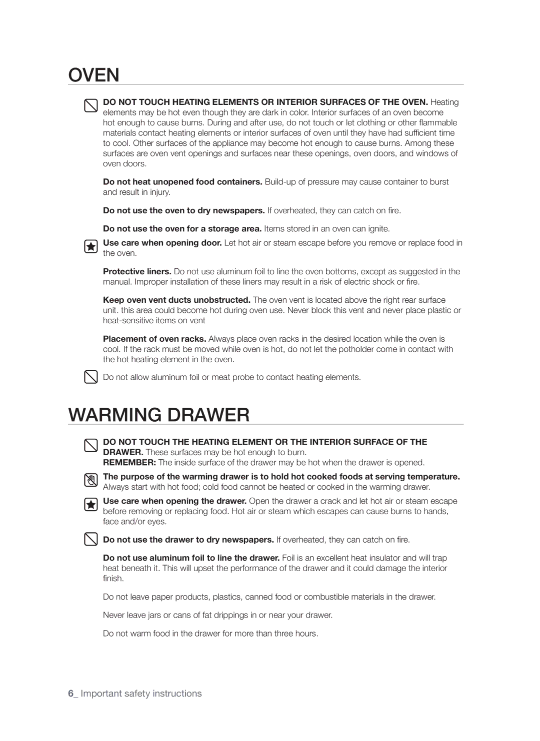 Samsung FTQ352IWUB, FTQ352IWUW, FTQ352IWUX user manual Oven 