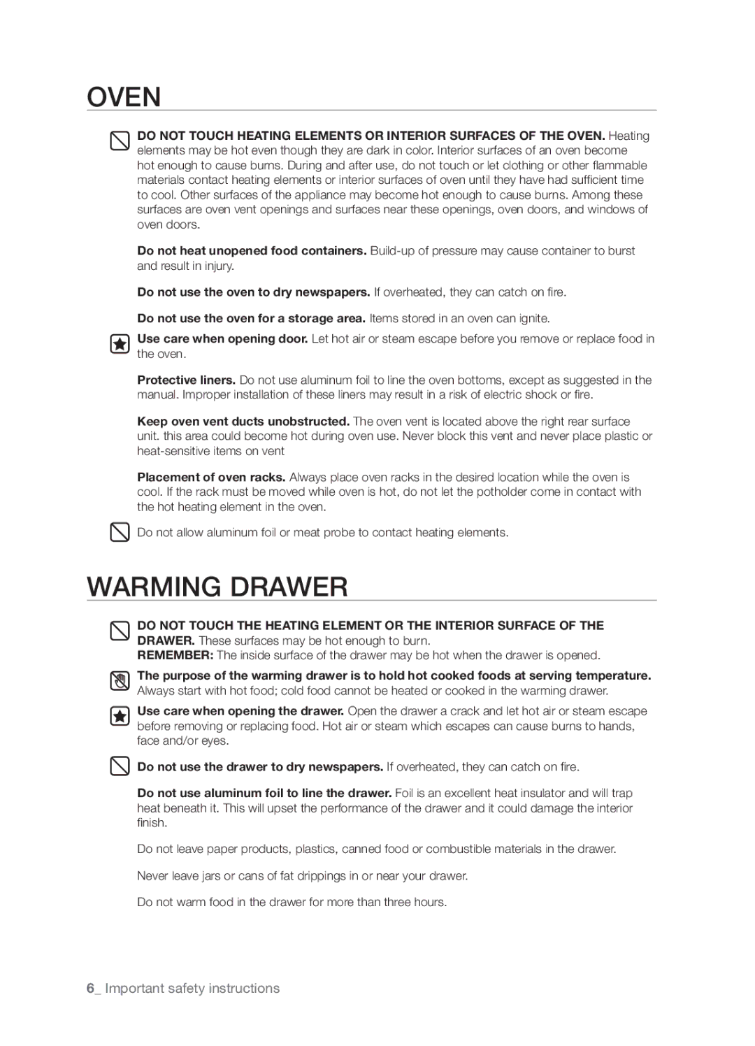 Samsung FTQ352IWUB, FTQ352IWUW, FTQ352IWUX user manual Oven 