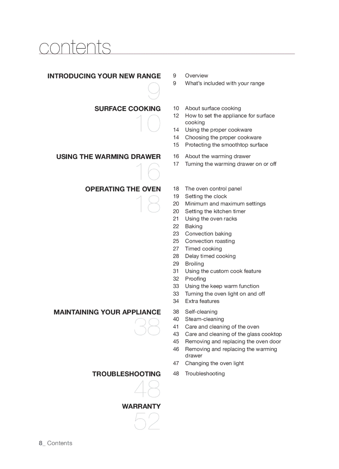 Samsung FTQ352IWUX, FTQ352IWUB, FTQ352IWUW user manual Contents 