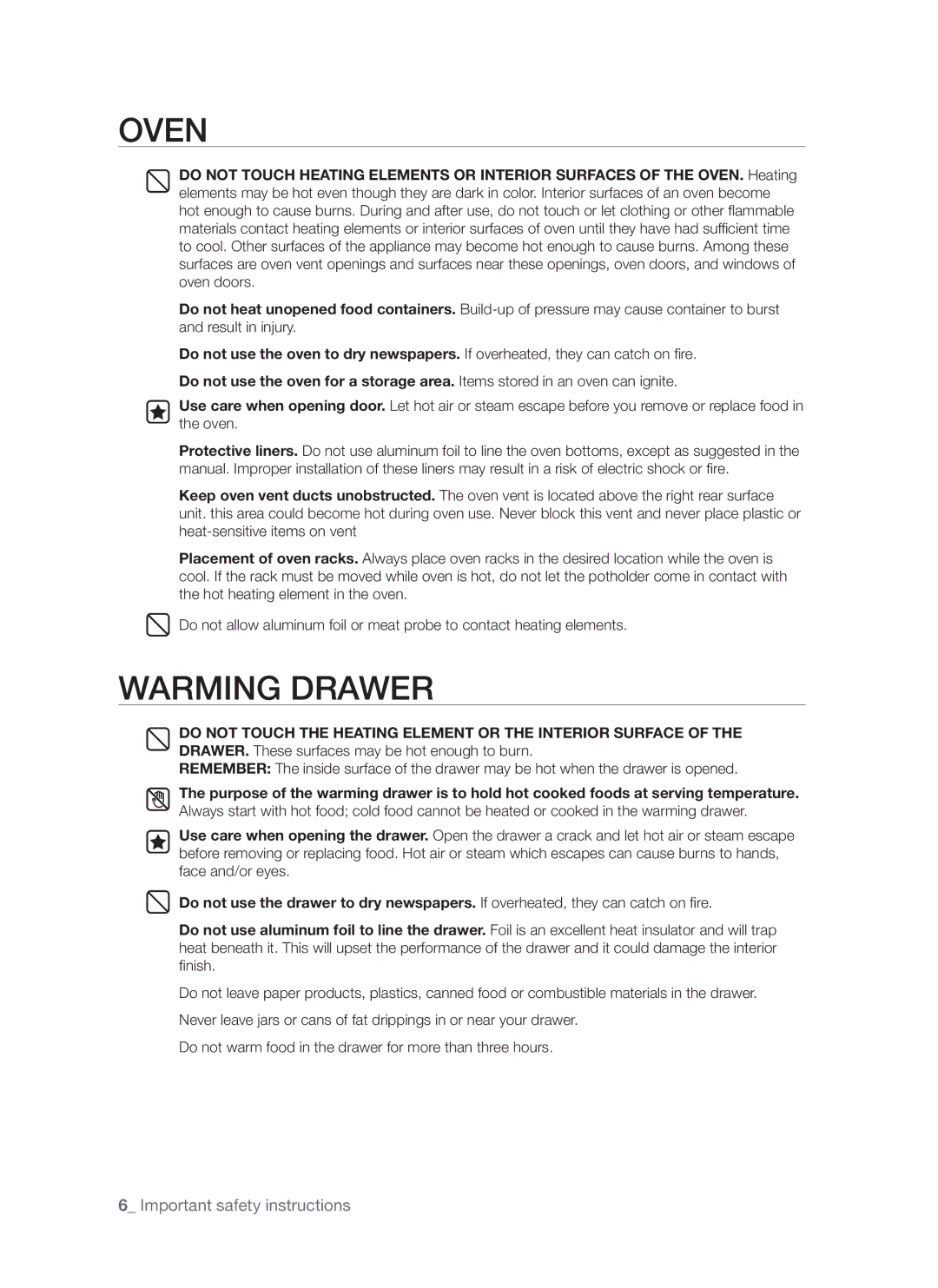 Samsung FTQ352IWW, FTQ352IWB user manual Oven 