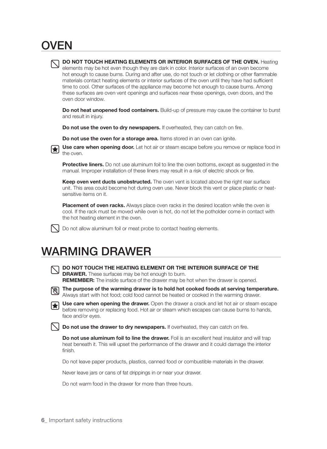 Samsung FTQ353 user manual Oven 