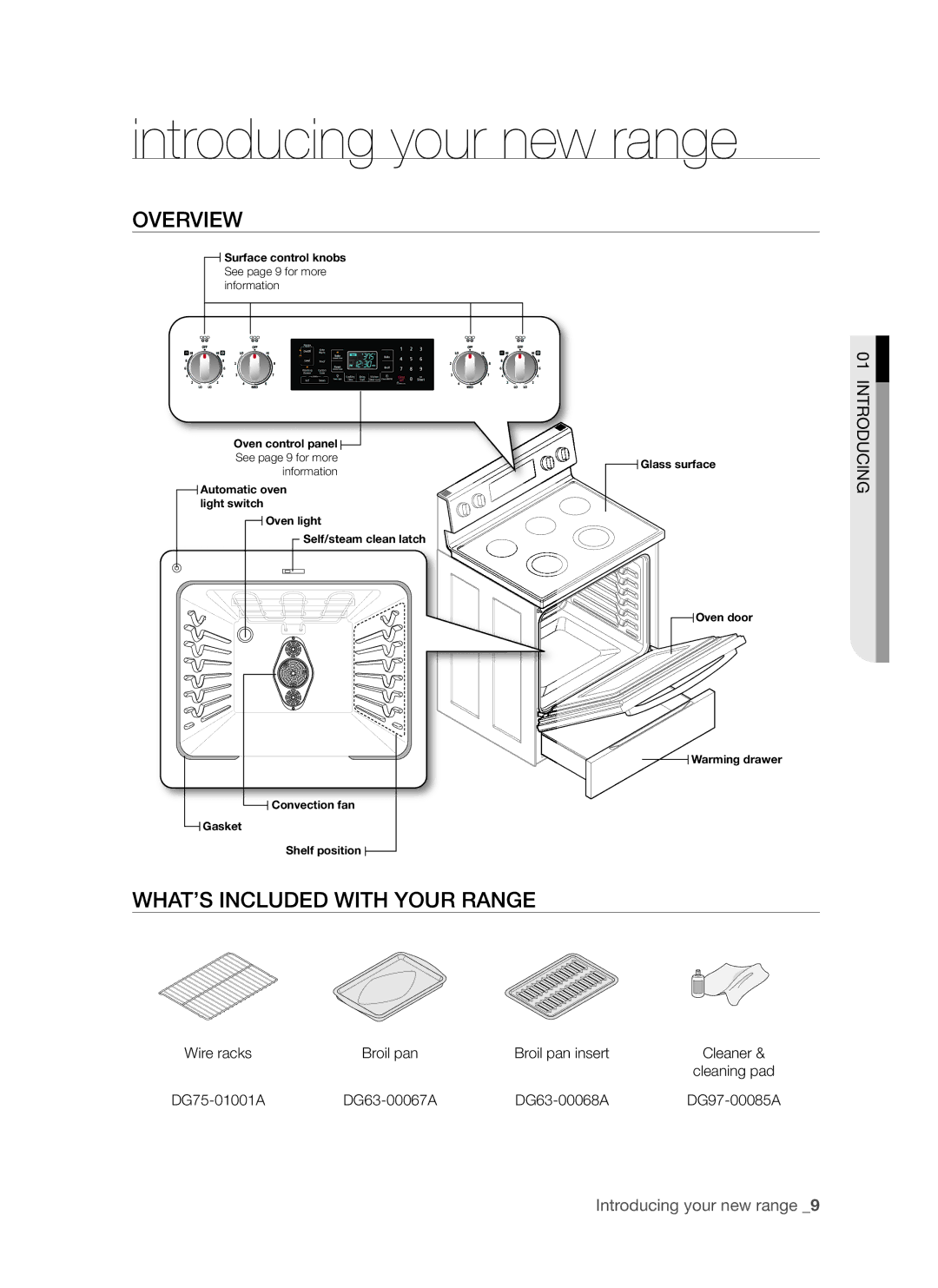 Samsung FTQ353 user manual Introducing your new range, Overview, WHAT’S Included with Your Range 