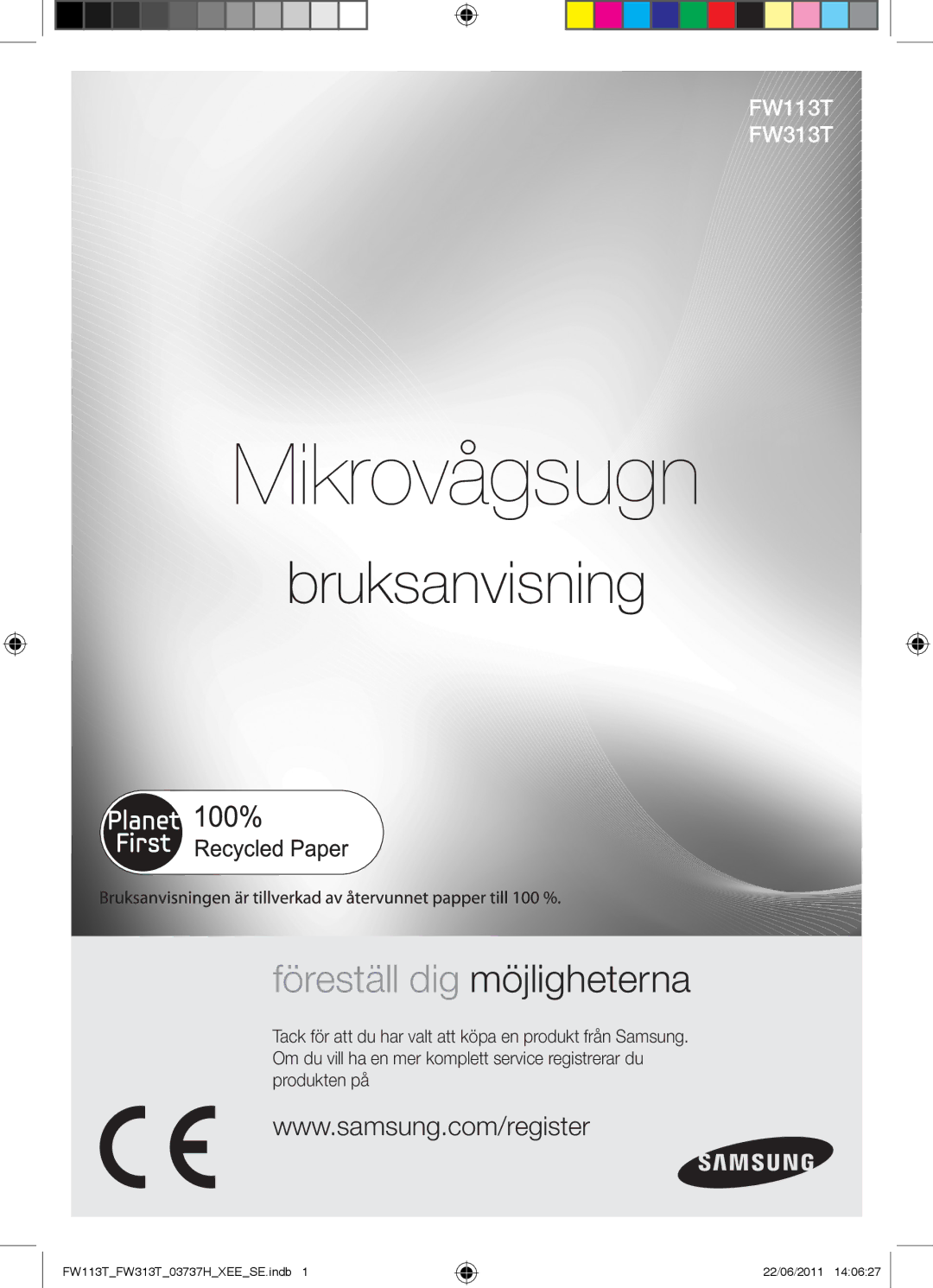 Samsung FW113T001/XEE manual Mikrovågsugn 