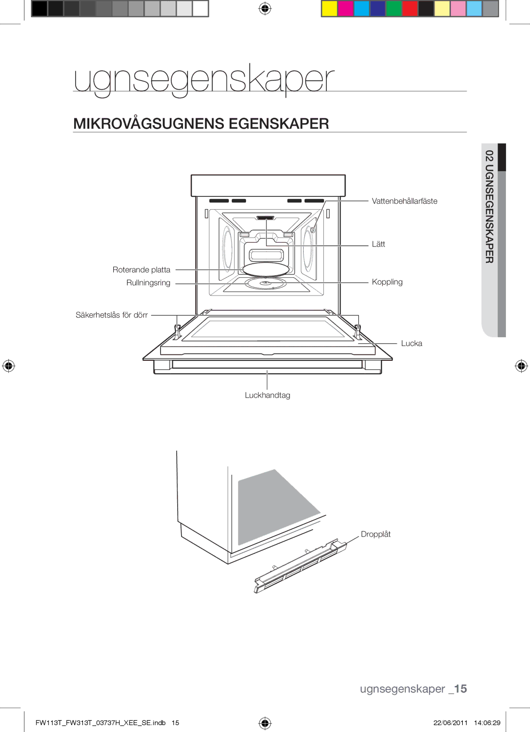 Samsung FW113T001/XEE manual Ugnsegenskaper, Mikrovågsugnens Egenskaper 