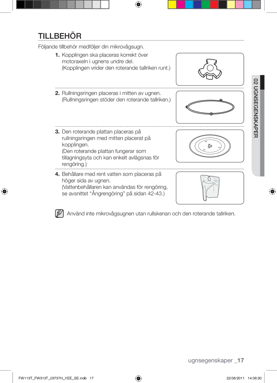 Samsung FW113T001/XEE manual Tillbehör 