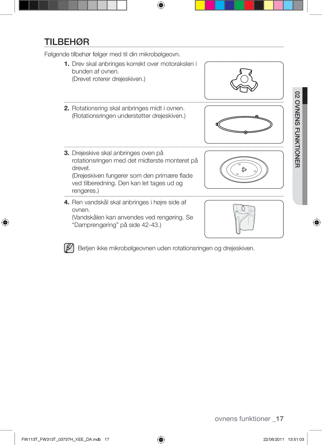 Samsung FW113T001/XEE manual Ovnens Funktioner 