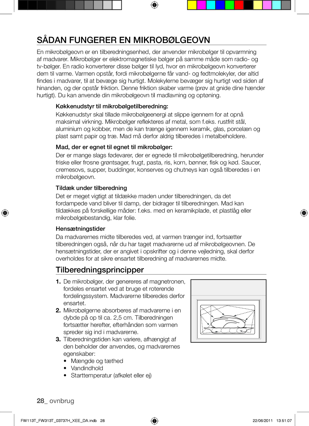 Samsung FW113T001/XEE Sådan Fungerer EN Mikrobølgeovn, Tilberedningsprincipper, Køkkenudstyr til mikrobølgetilberedning 