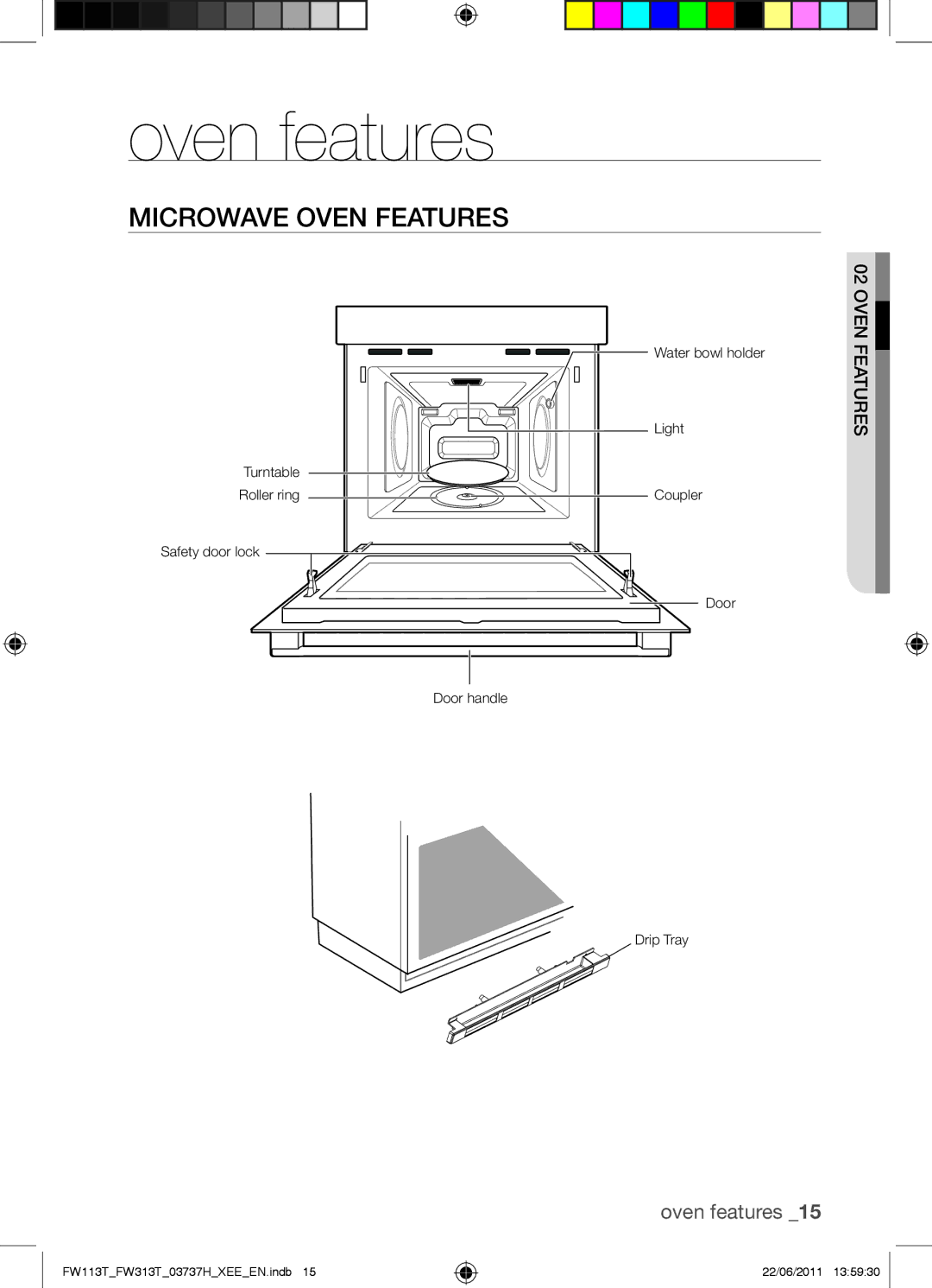 Samsung FW113T001/XEE manual Oven features, Microwave Oven Features 