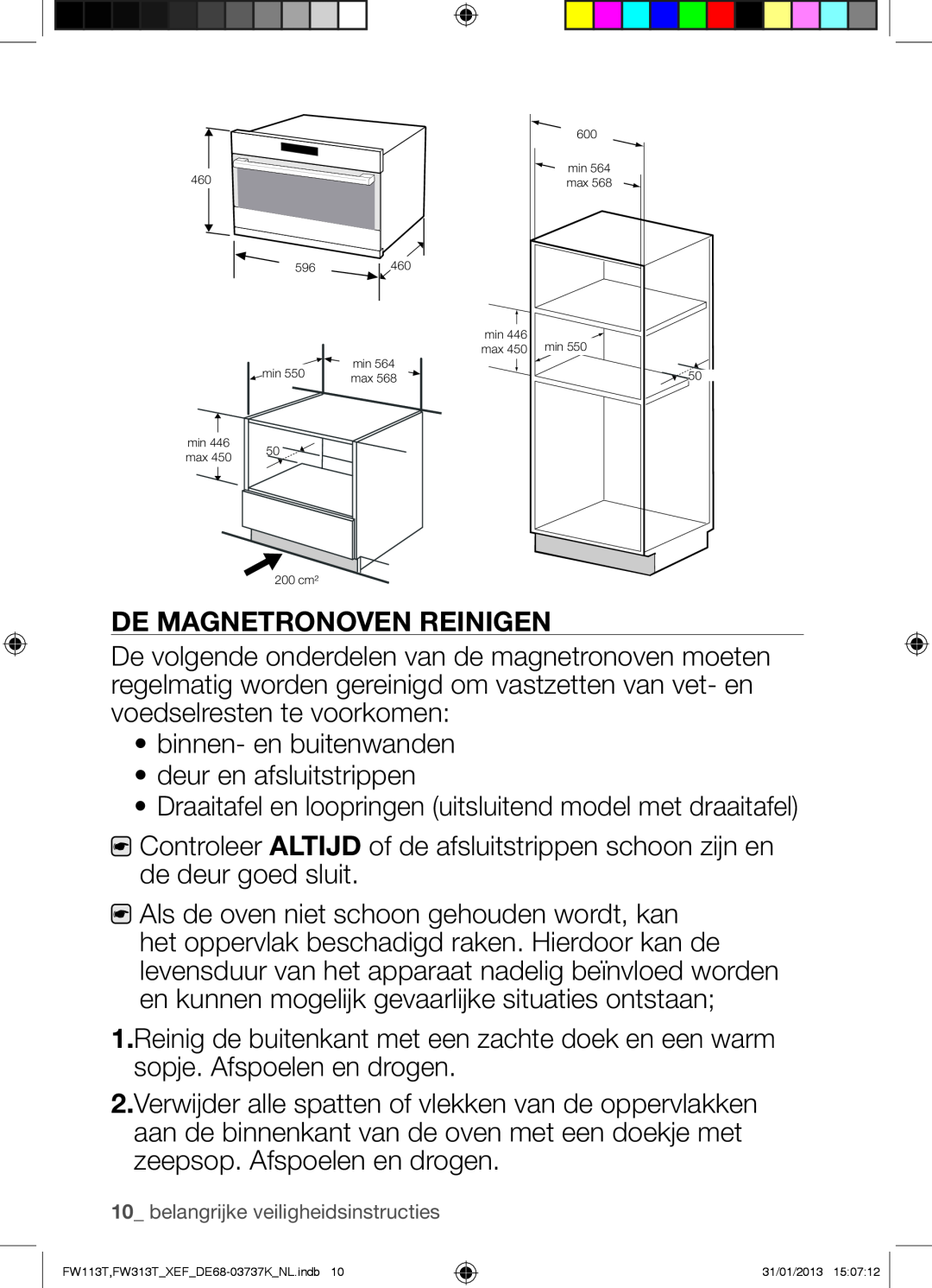 Samsung FW113T002/XEF manual De Magnetronoven Reinigen 