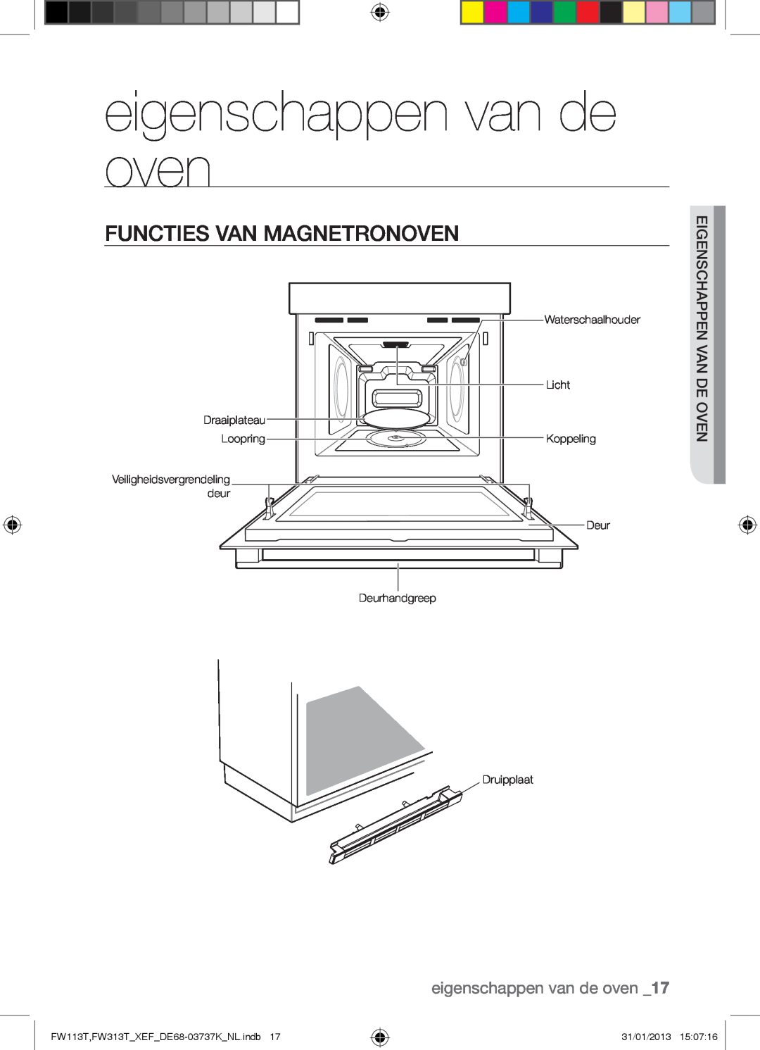 Samsung FW113T002/XEF manual eigenschappen van de oven, Functies Van Magnetronoven, FW113T,FW313TXEFDE68-03737KNL.indb 