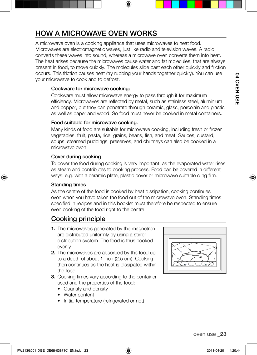 Samsung FW213G001/XEE manual HOW a Microwave Oven Works, Cooking principle 