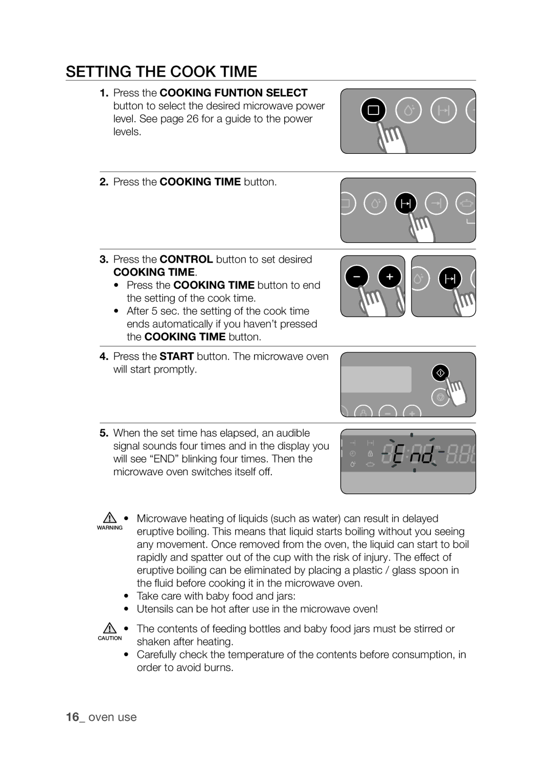 Samsung FW213G001/XEO manual Setting the Cook Time, Cooking Time 