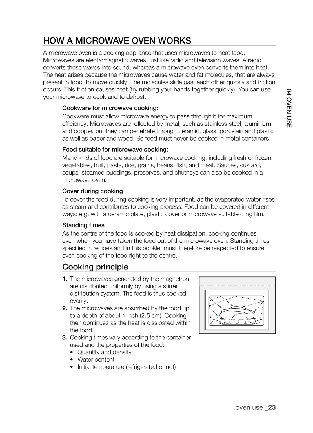 Samsung FW213G001/XEO manual HOW a Microwave Oven Works, Cooking principle 